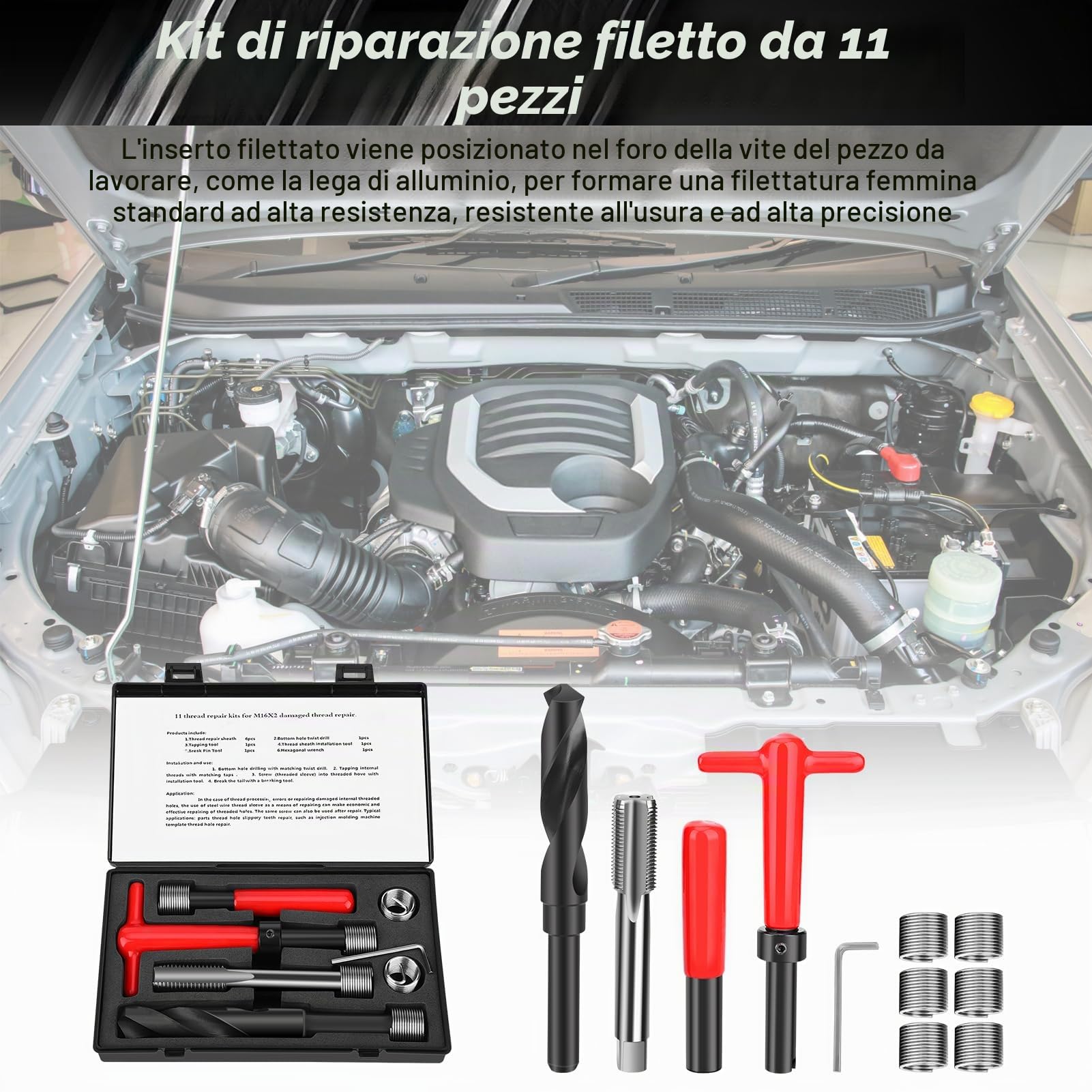 Chiave per Trapano a Spirale in Acciaio Inossidabile M16x2, Kit di