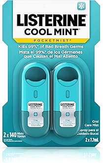 Listerine Pocketmist Cool Mint Oral Care Mist to Get Rid Of Bad Breath, 2 Pack