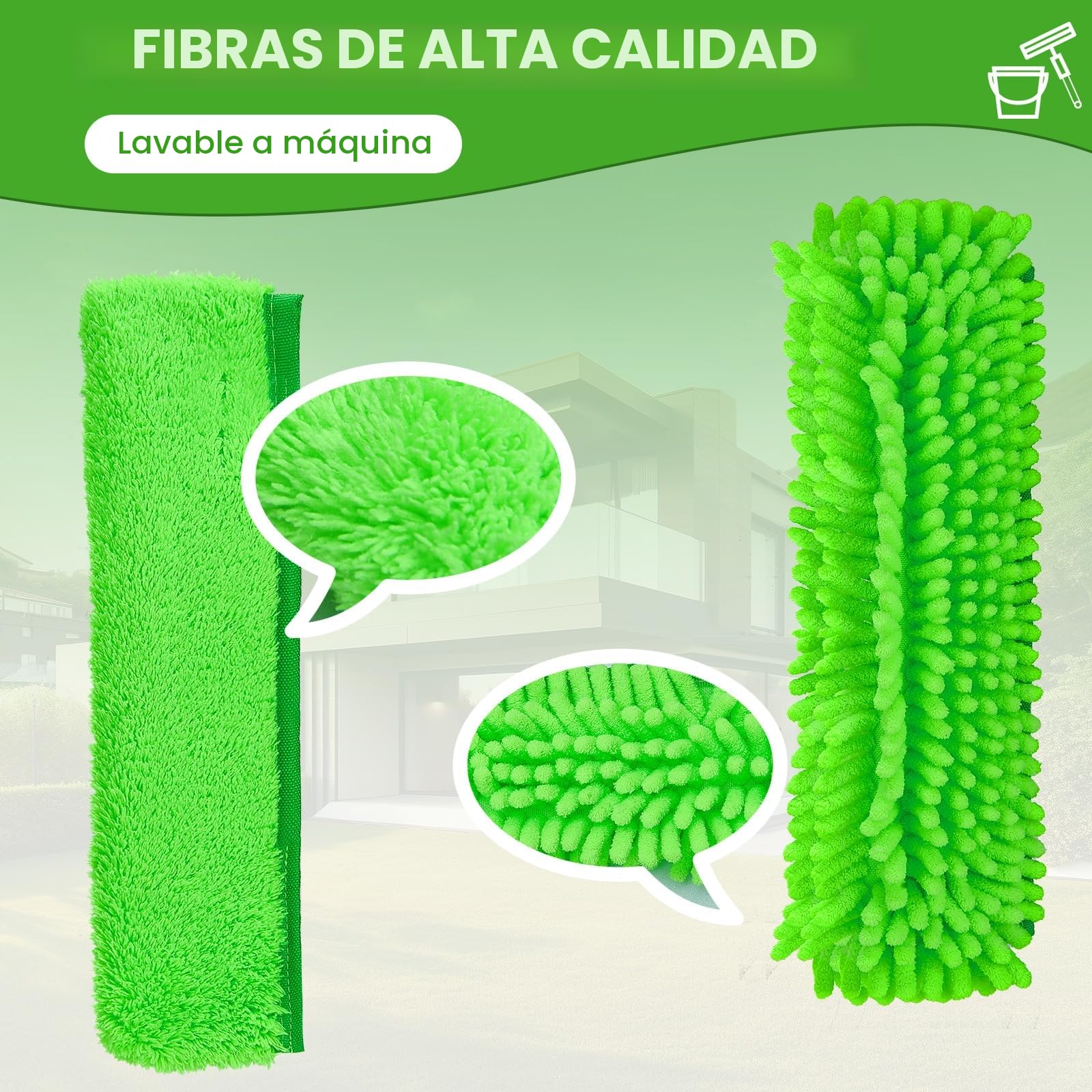 4,5m Ajustables Palo Telescopico Limpieza, Limpiacristales Telescopico con Limpiaparabrisas De Silicona Y Cepillo De Microfibra, Plumero Telescopico Extensible, para La Limpieza De Ventanas De Vidrio