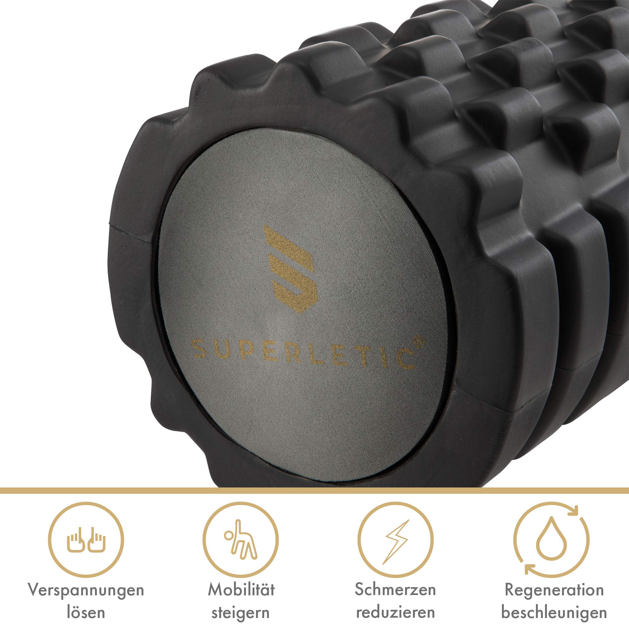Set di rulli per fascia 2In1 Elite, Set di rulli per massaggio, rullo con protuberanze per colonna vertebrale, schiena, gambe, pilates roll
