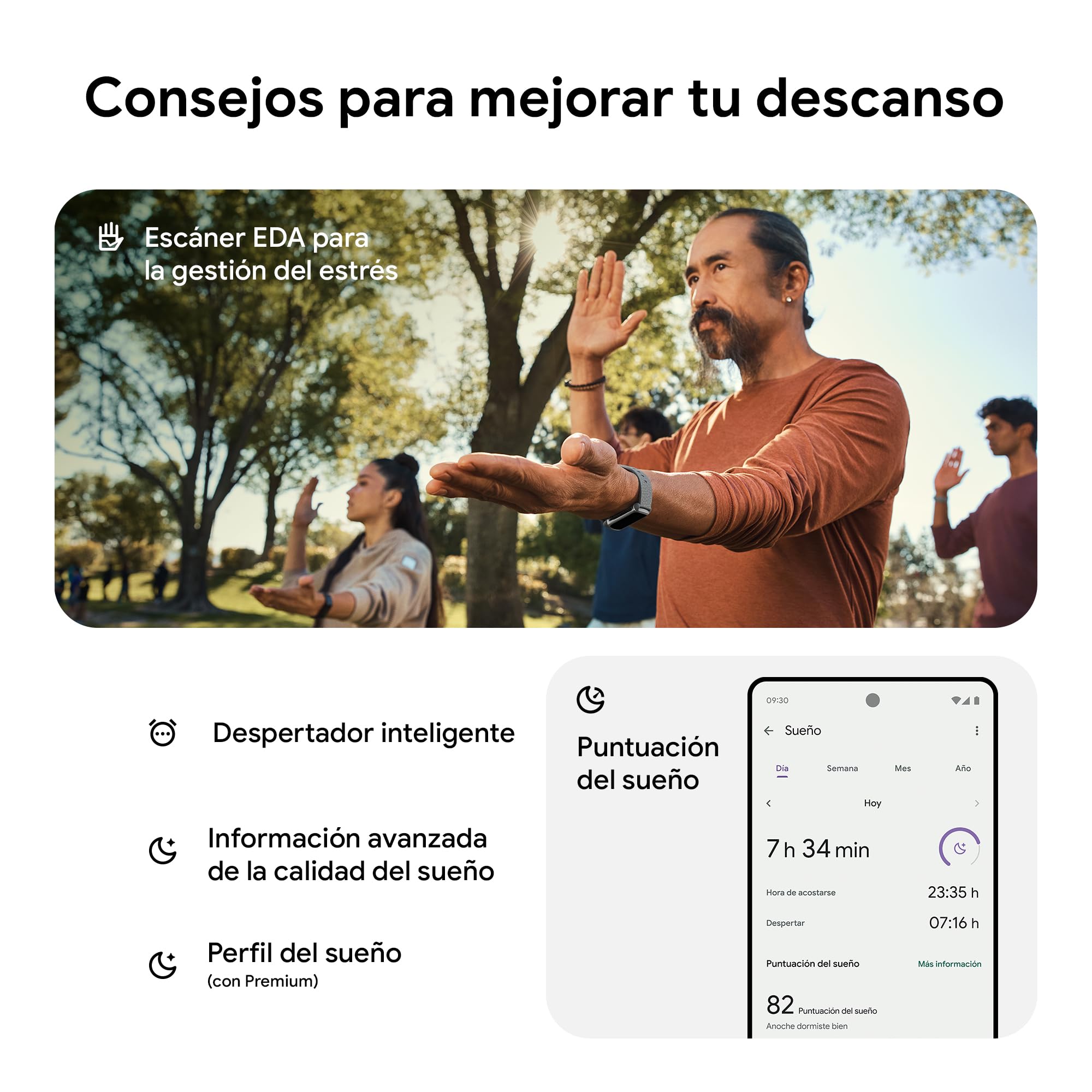Google Fitbit Charge 6 Pulsera de actividad, 7 días de batería, Google Wallet y Maps, Obsidiana/Aluminio Negro
