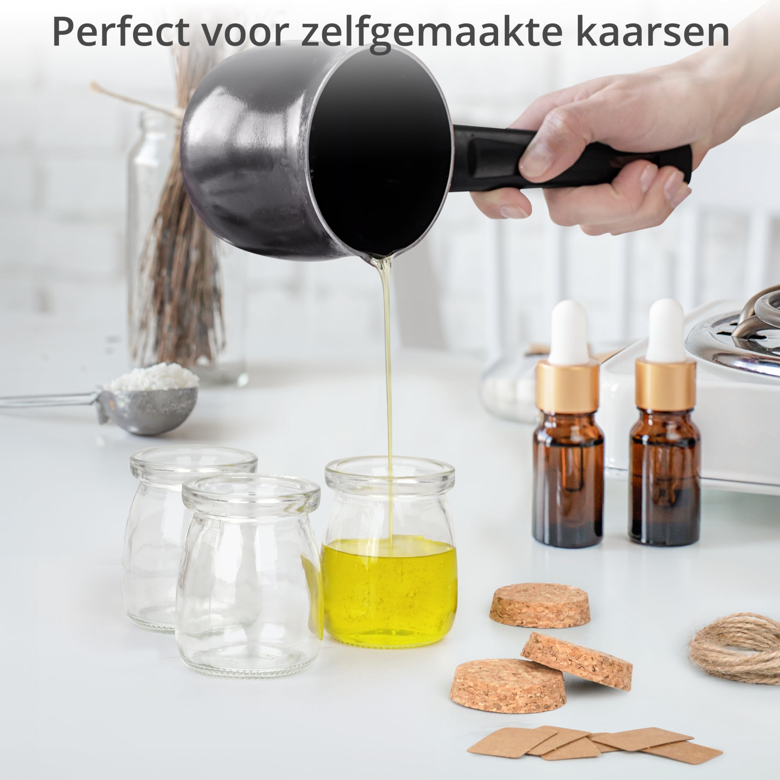 Winter Shore 30 ml Glazen Geschenk Potjes met Doppen (36 Pak) - Decor Flesjes met Kurken Doppen - Herbruikbare Mini Glazen Flesjes voor Berichten - Kleine Pot Voor Rustieke Bruiloft Geschenkjes