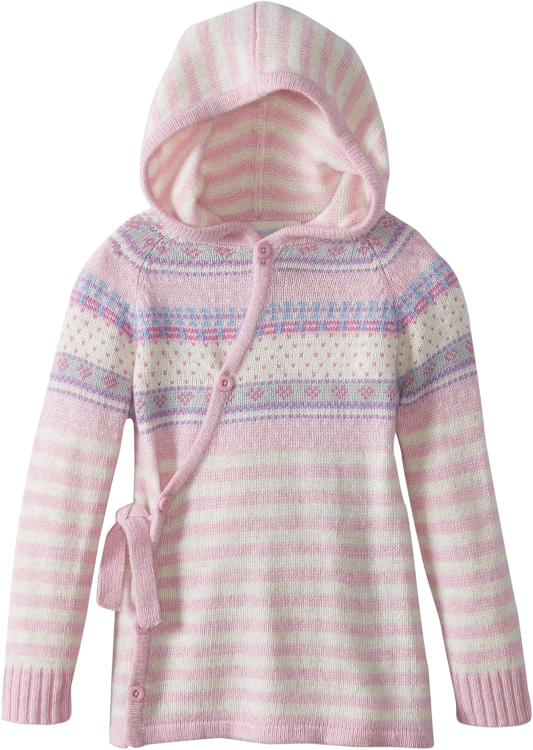 JoJo Maman Bebe Baby Girls' Striped Wrap Cardigan Sweater