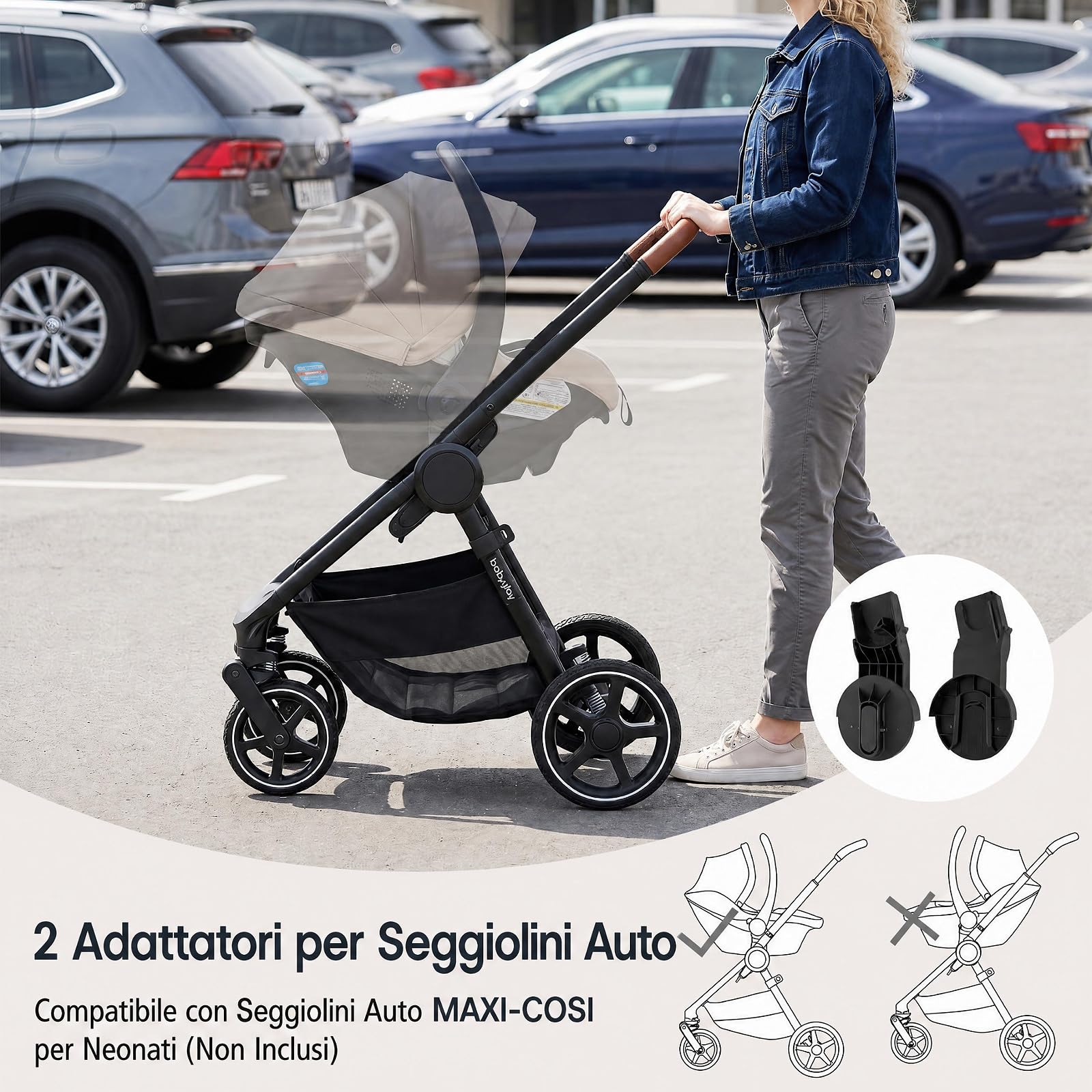 COSTWAY Passeggino Pieghevole per Bambini 6-36 Mesi, Grigio