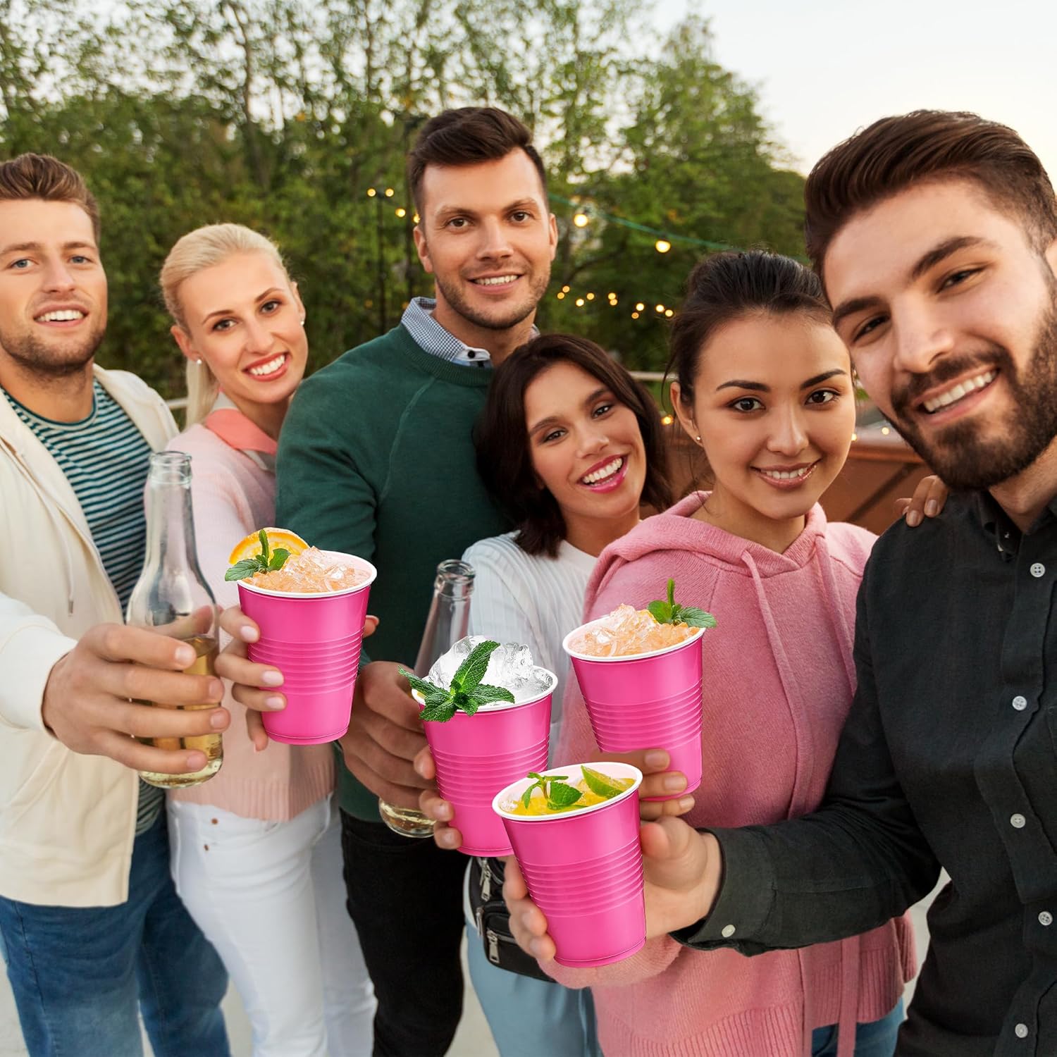 Kochorie 50 Pack Hot Pink Disposable Plastic Cups 12 Ounce Drinking Party Cups Bulk Party Cups for Wedding Birthday Graduation Christmas Parties, Picnics Events - Image 6