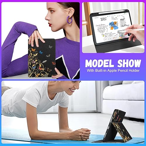 Miniatura 6 de Funda para iPad Air de 13 pulgadas M2M3, Pro 12.9  Linda funda para lápiz de mariposa estética para Apple Air de 13 pulgadas 20242025, Pro 6543