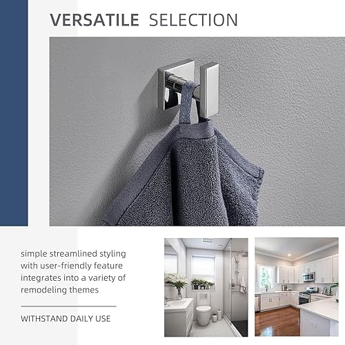 Miniatura 3 de Angle Simple Gancho para toallas de baño, gancho para bata de baño SUS 304, de acero inoxidable, soporte para toallas de mano, montado en la pared,