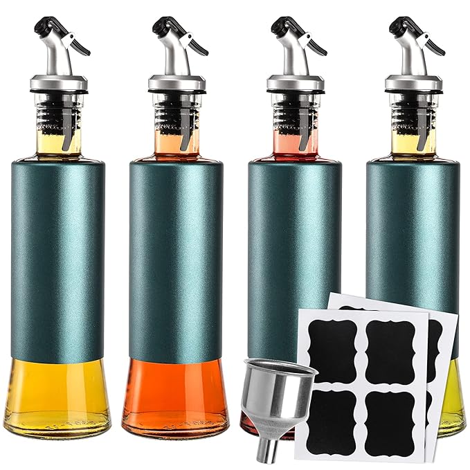 Tebery 4 Pack 11oz Blue Olive Oil Dispenser Bottle With Pouring Spouts Tebery 4 Pack 11oz Blue Olive Oil Dispenser Bottle With Pouring Spouts