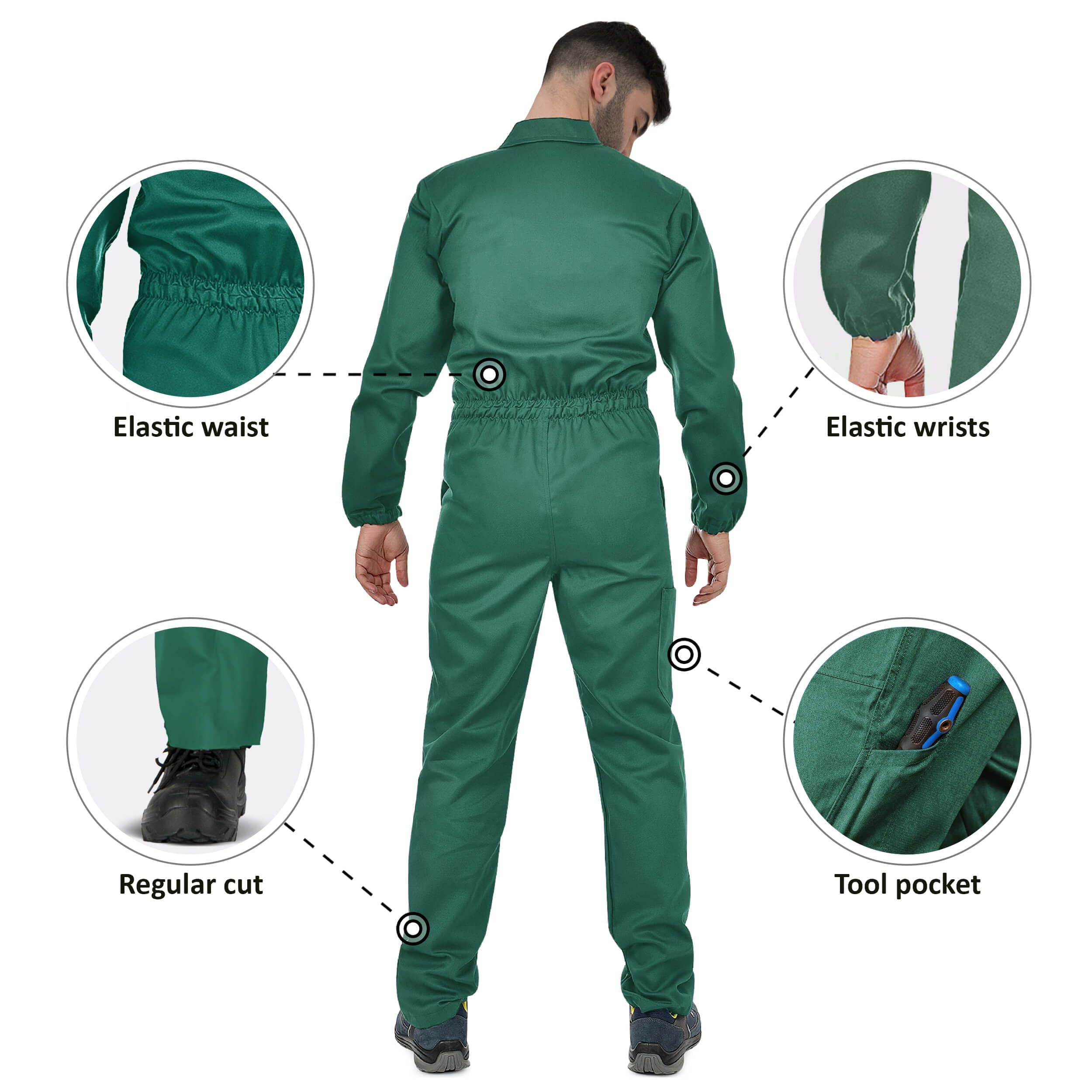 BWOLF ANAX 100% Algodón Mono de Trabajo Hombre Mono Trabajo Hombre Mono Trabajo Mujer con 5 Bolsillos…