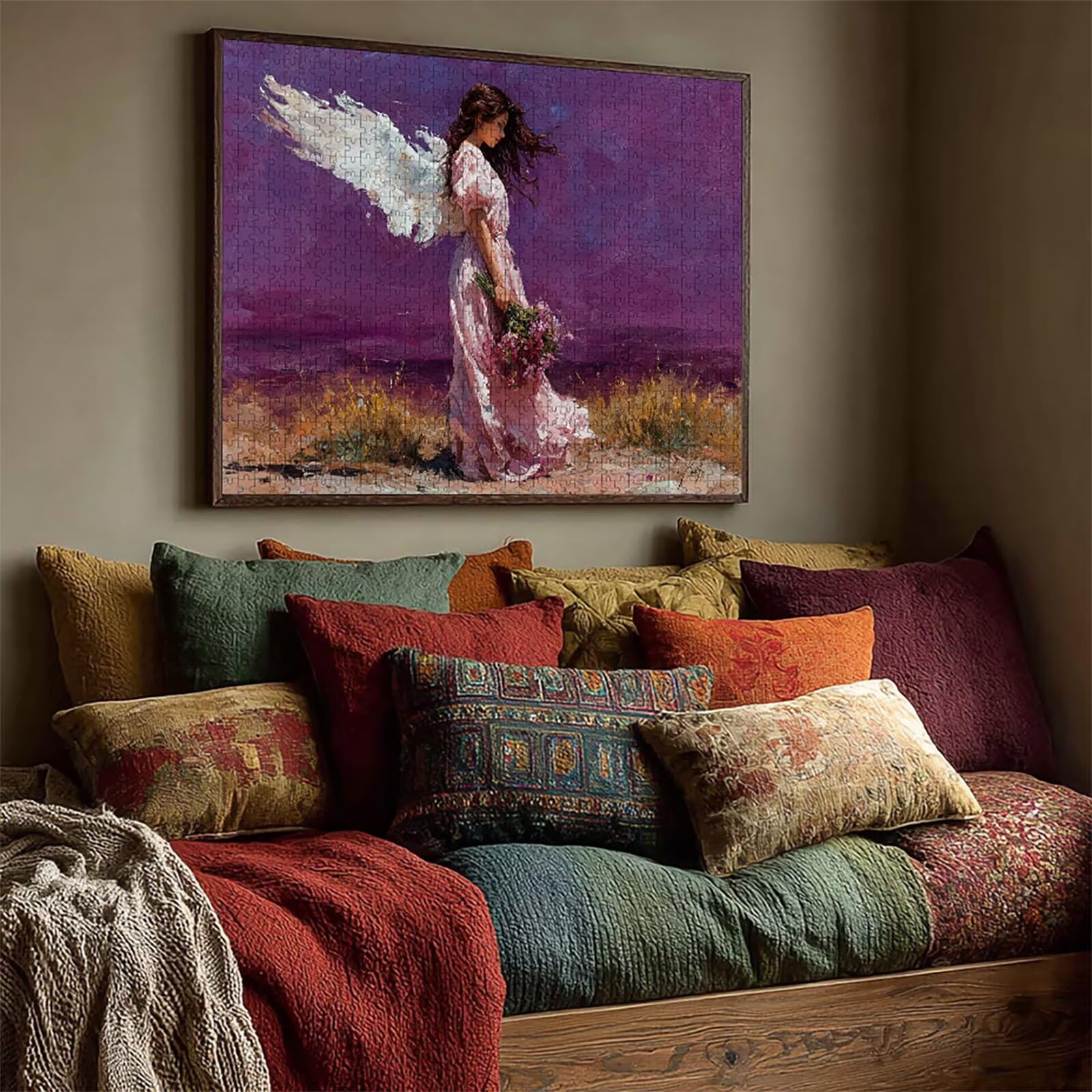 Puzzle 4000 elementów dla dorosłych, fioletowe, drewniane puzzle 142 x 86 cm, części ściśle do siebie pasują, dla mężczyzn, kobiet, starszych seniorów, relaks i odstresowanie, prezenty, dekoracja
