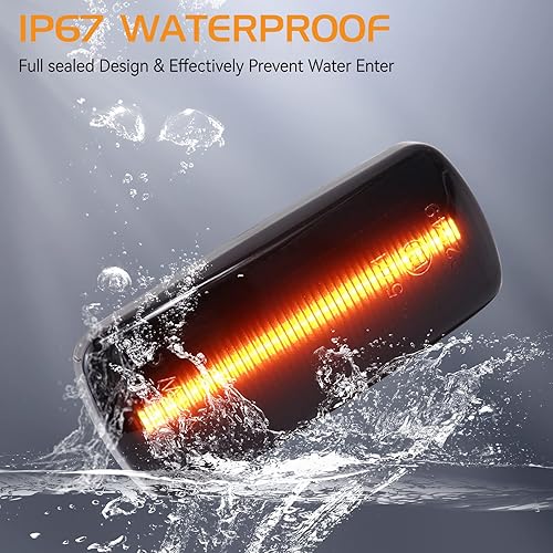 Miniatura 5 de Lente ahumada secuencial LED ámbar marcador lateral Fender luces de señal de giro para Jeep Chrysler Dodge Lancia, reemplazar OEM 04806224AA