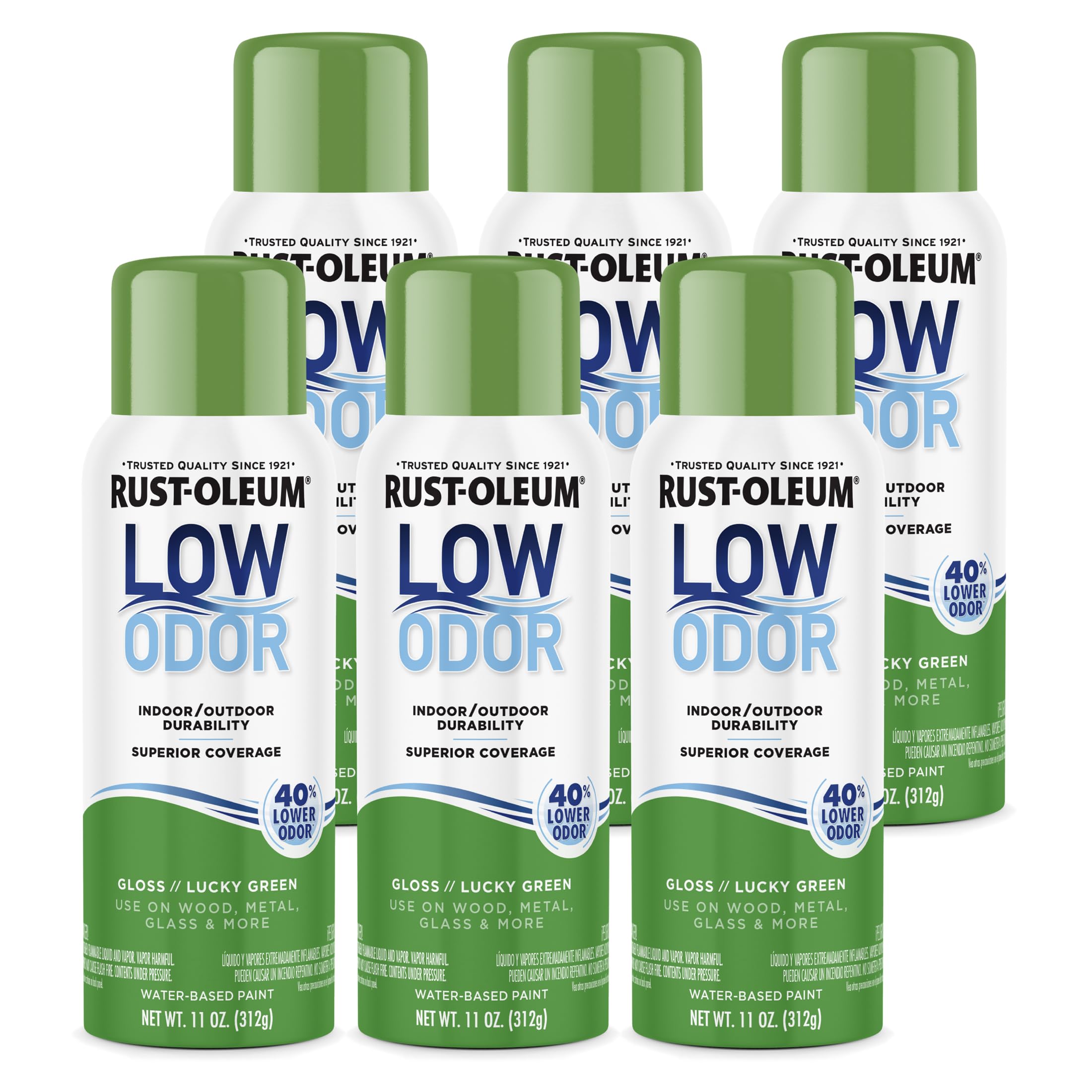 Rust-Oleum Low Odor Premium Spray Paint, Gloss Lucky Green