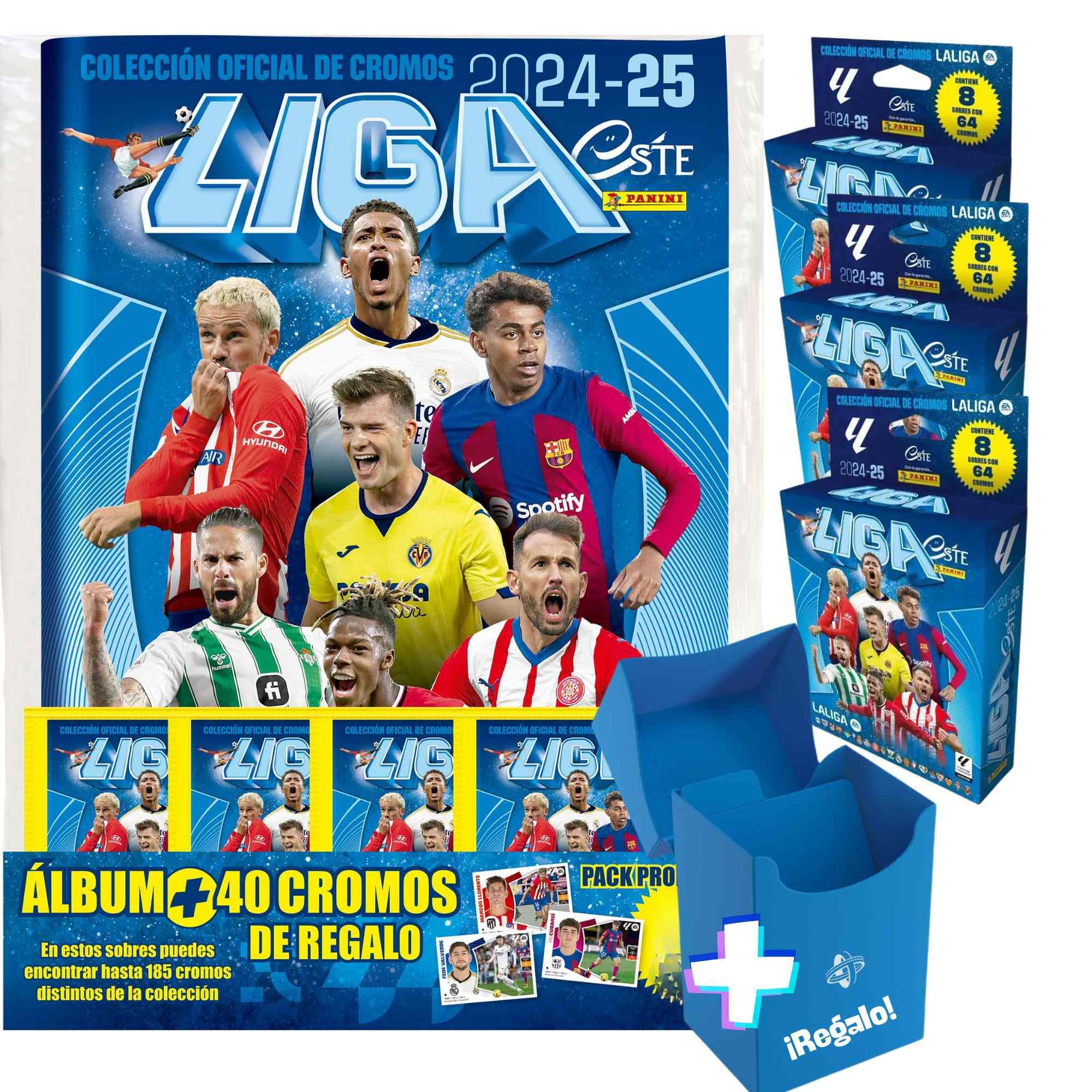 Panini Cromos Liga Este 24/25 - Packs con Diferentes Versiones del Producto y Regalo de Cajita para Cromos Surtidos - Cartas de Futbol (No Adrenalyn 2023 2024, ni Eurocopa) (Álbum+24 sobres)