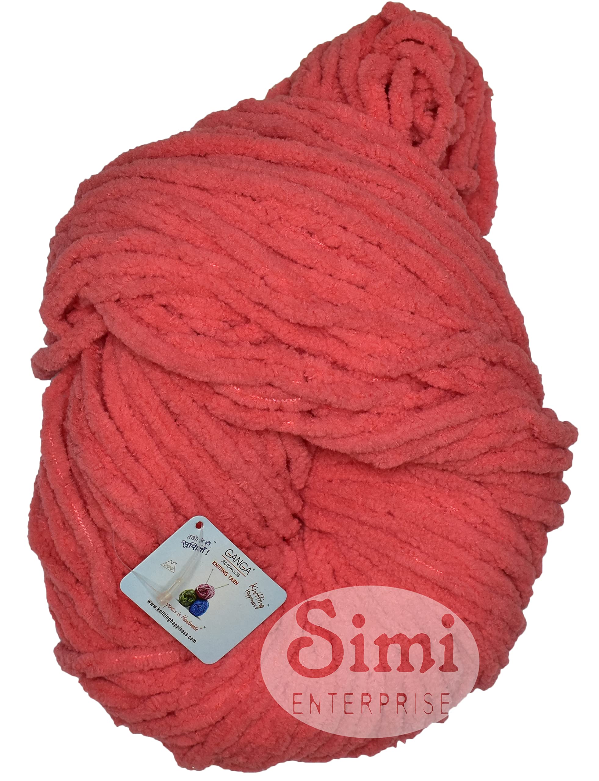GANGA Knitting Yarn Thick Chunky Wool, Velvety Gajri 500 GMS Best Used with Knitting Needles, Crochet Needles Wool Yarn for Knitting.-IQ