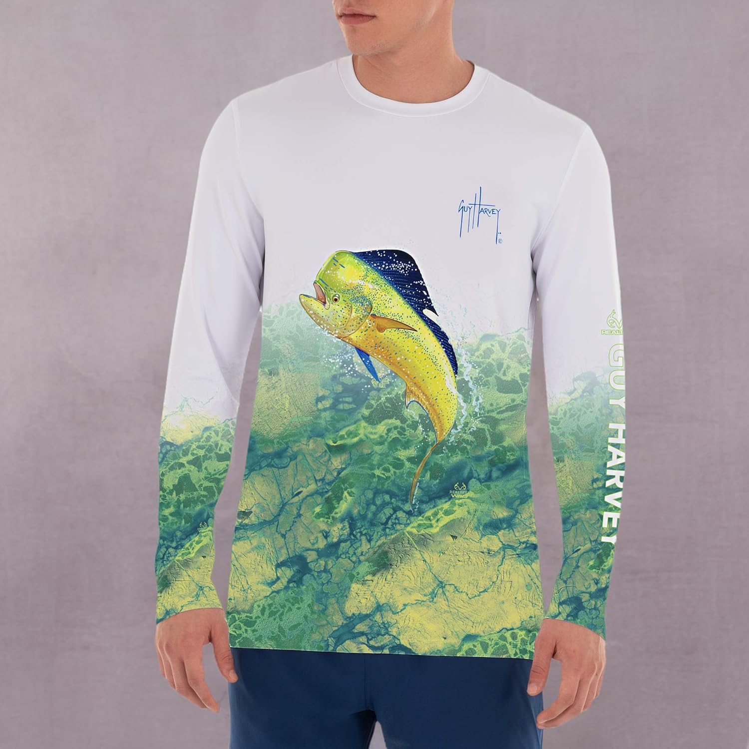Guy Harvey Men’s Long Sleeve Performance Shirt with 50+ UPF Sun Protection - Image 5
