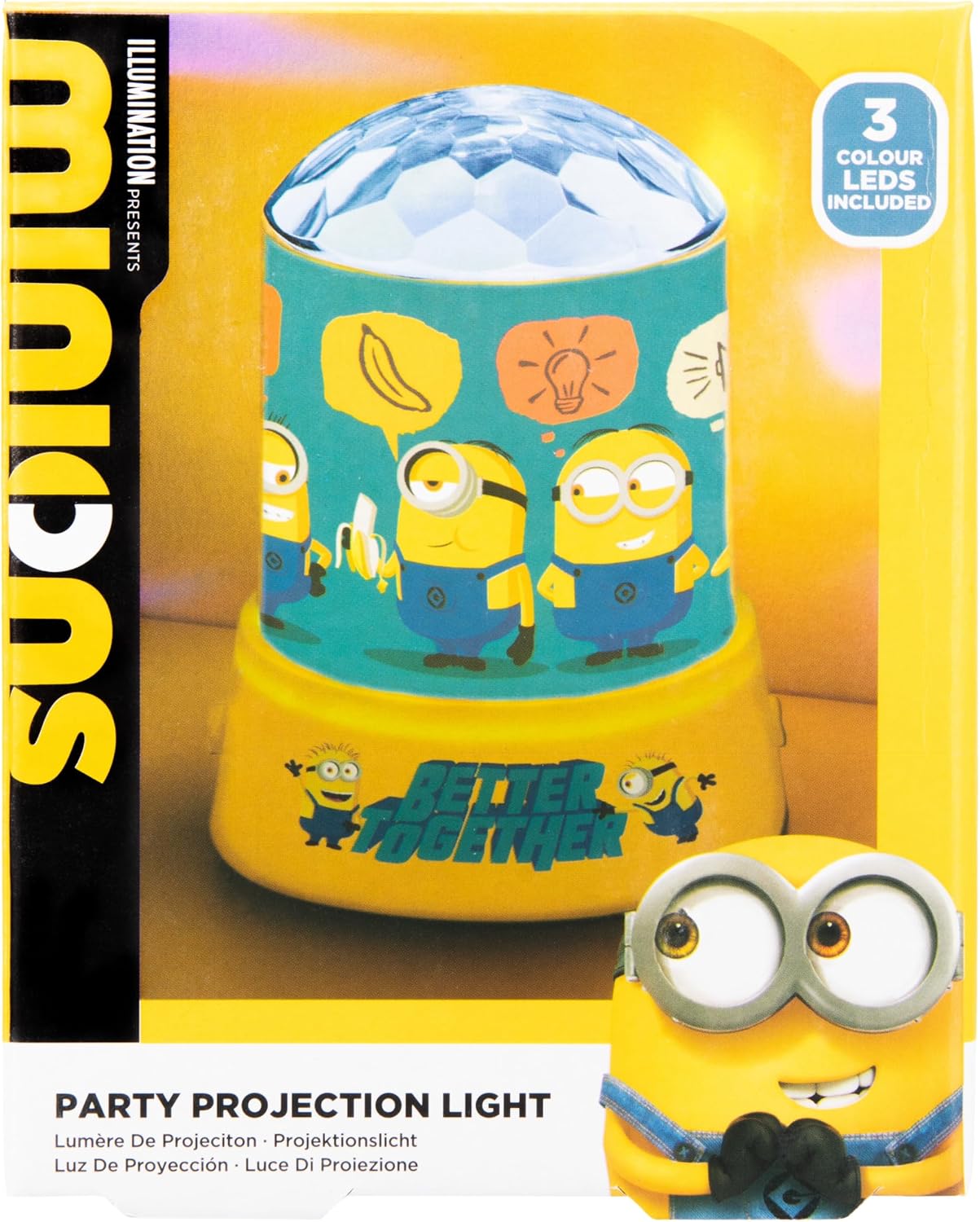 Paladone Minions Party Projection Light - Officially Licensed NBC Universal Battery Powered Lamp for Kids Bedroom