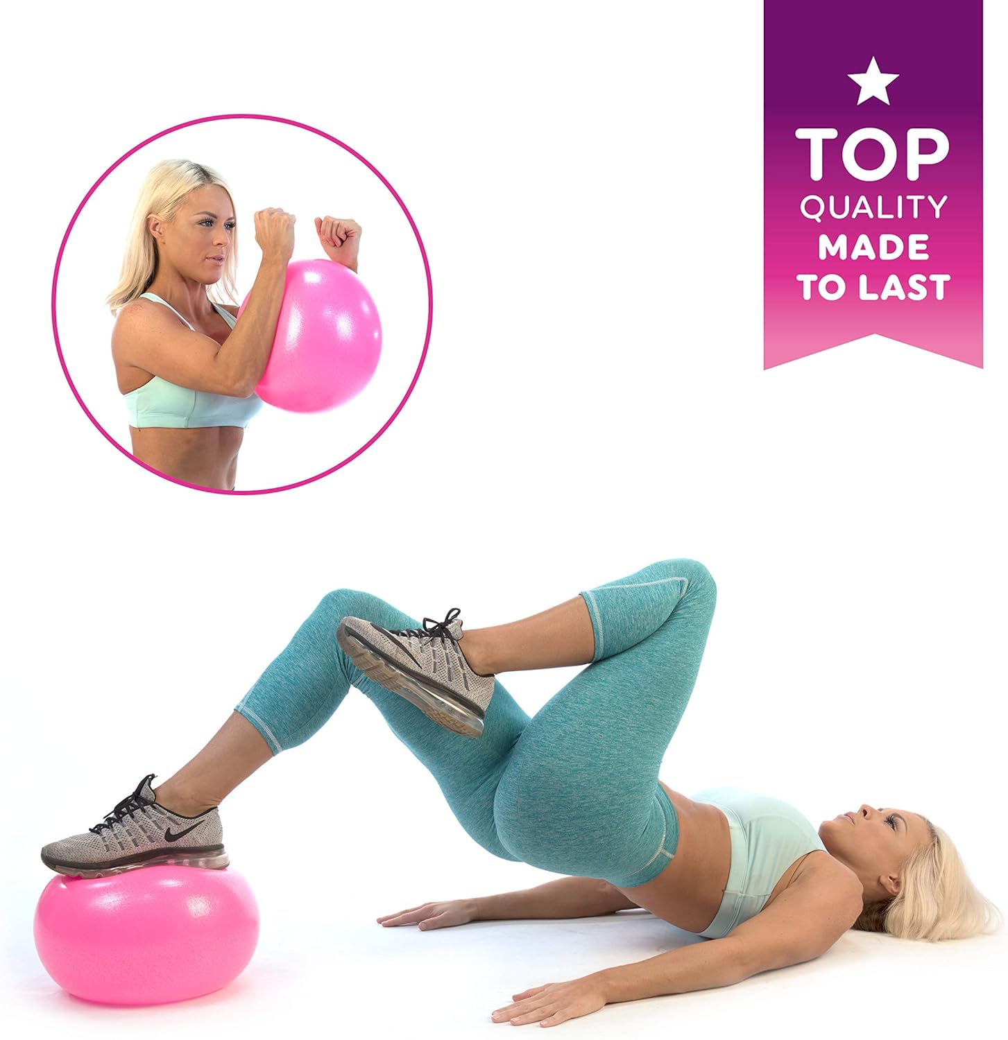 Workout Ball - Pilates Ball - Barre Ball - Punching Ball - Mini Exercise Ball - Gym Ball - 12 Inch Exercise Ball - Home Gym Bundle with Ball Exercise - Yoga Exercise Ball Flex Ball -
