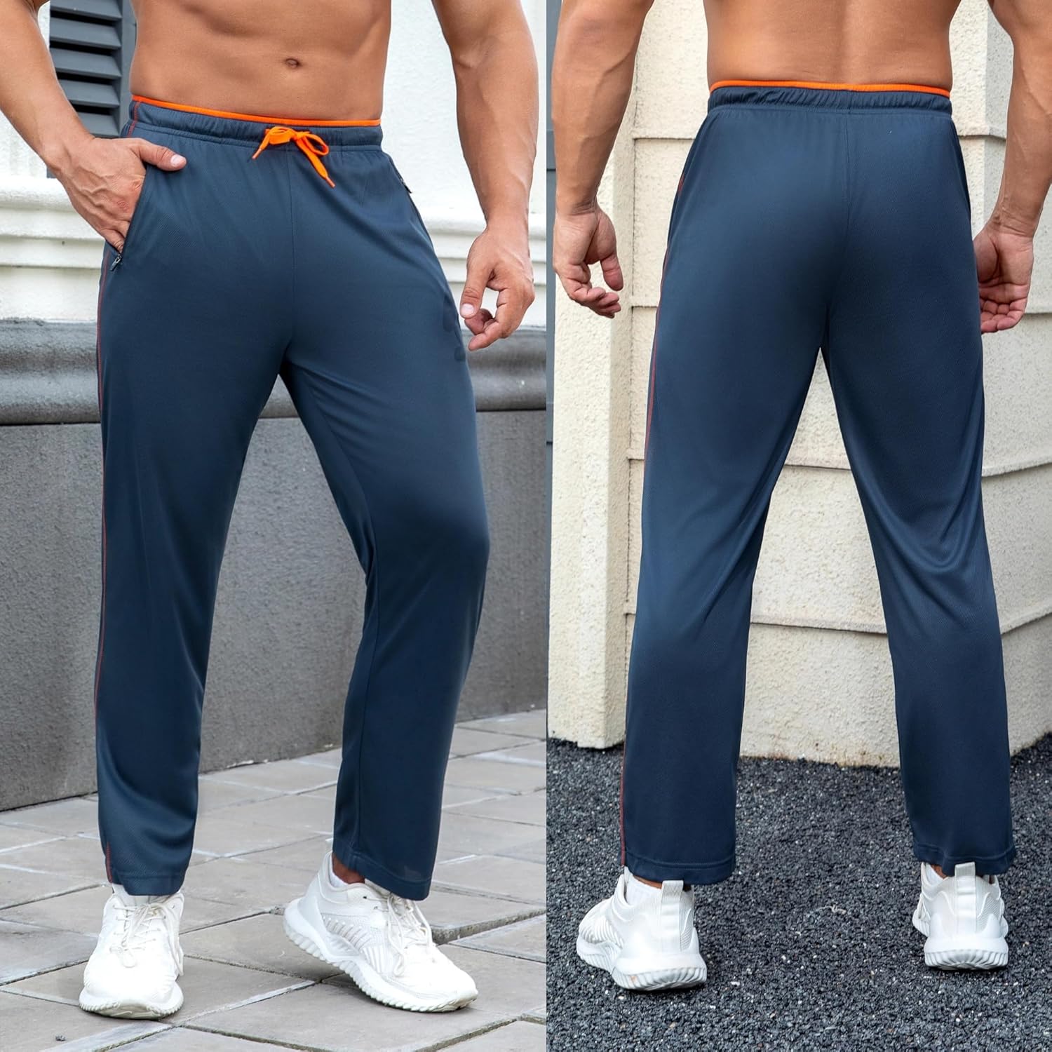 3 Pack Men's Athletic Pant with Pockets Open Bottom Sweatpants for Men Workout,Running,Training,Jogging Pants - Image 4