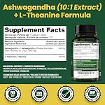 Ashwagandha Supplement 3000 mg and L-theanine 100 mg Per Capsule | High Potency 10:1 Extract, Expert Formulated | Resistance to Stress, Promote Relaxation, Energy, Memory Enhancement, Sleep Aid & Rejuvenative Tonic | Proudly Canadian | No Additives (