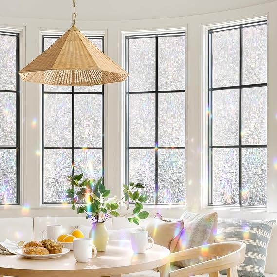 Window Glass Film 3D Window Privacy Film Decoration Privacy Static Sticker Glass Sticker Decorative Non-Adhesive Glass Door Sticker44.5 x 400 cm