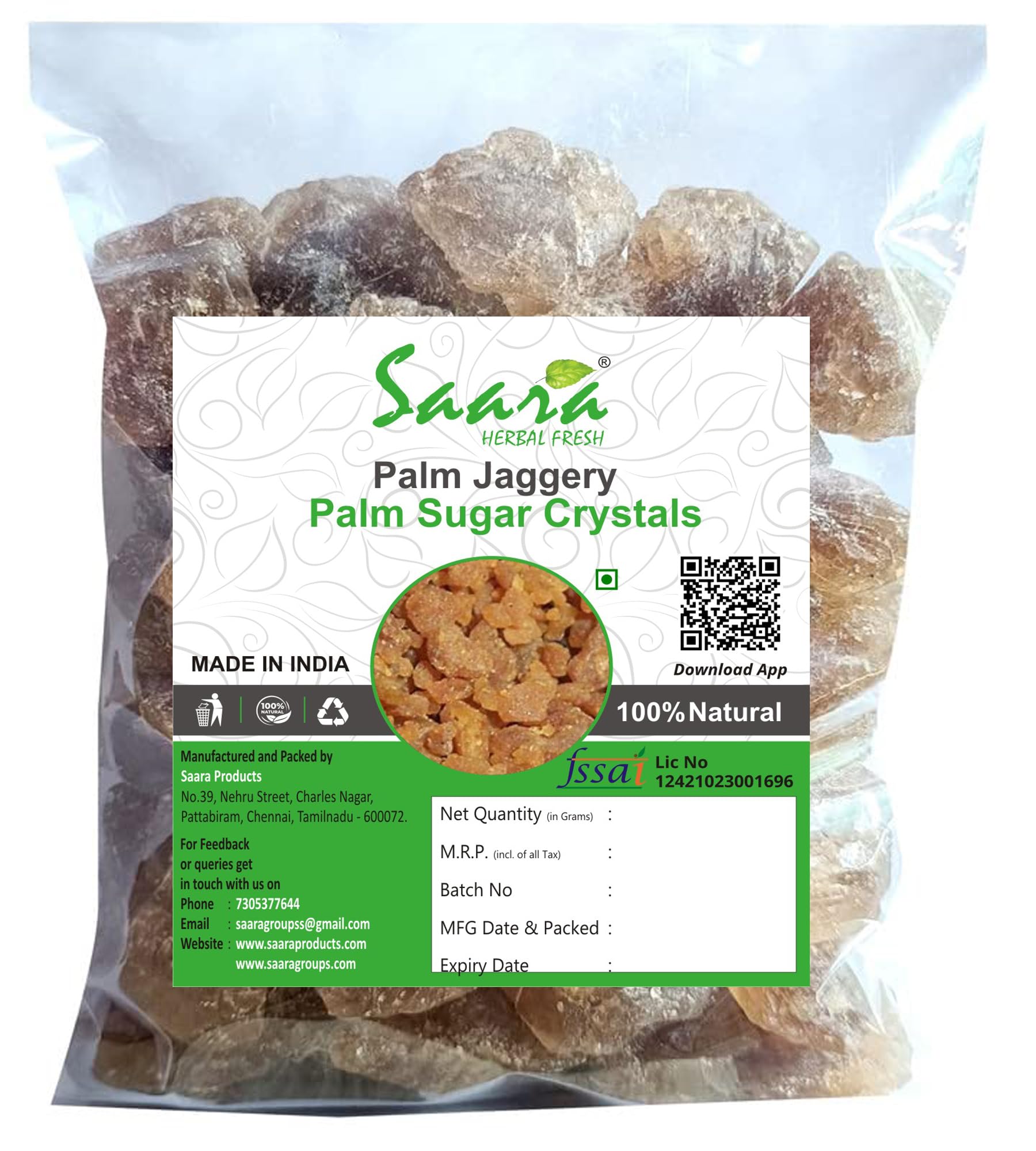 Saara HERBAL FRESH Palm Sugar Crystals, 450g, Panam Kalkandu, Palm Candy, Panakarkandu,Palm Jaggery Products, (pack of 4 x 100g, pack of 1 x 50g) (B07W5NQH9K) Amazon Price History, Amazon Price Tracker
