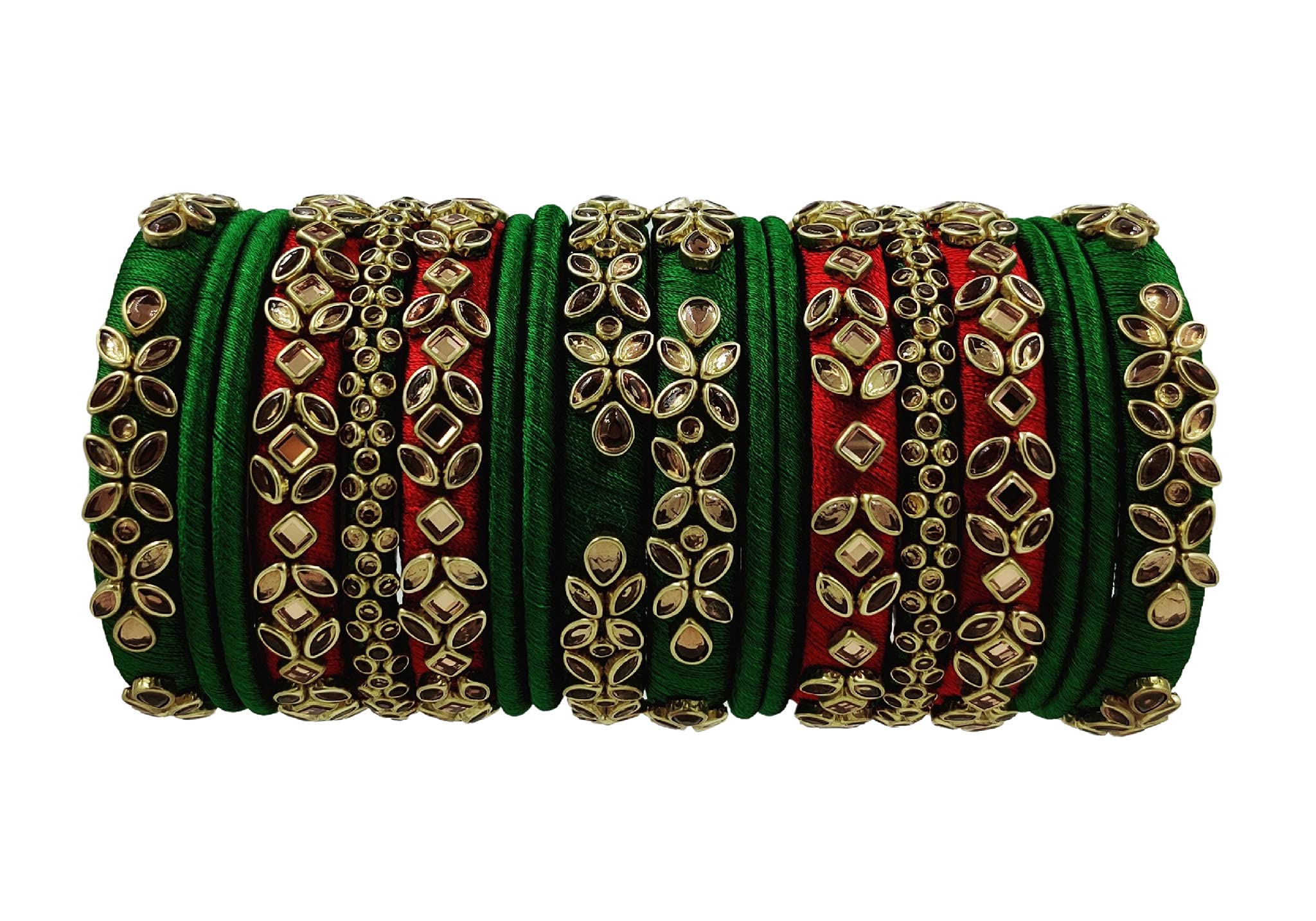 Yaalz Silk Thread Heavy Rich Kundan Stone Work Beautiful Fancy Designer Bridal/Festival Wear Wedding Chuda Bangle Sets For Women Girls In Multi Colors (B095PJDZSQ) Amazon Price History, Amazon Price Tracker