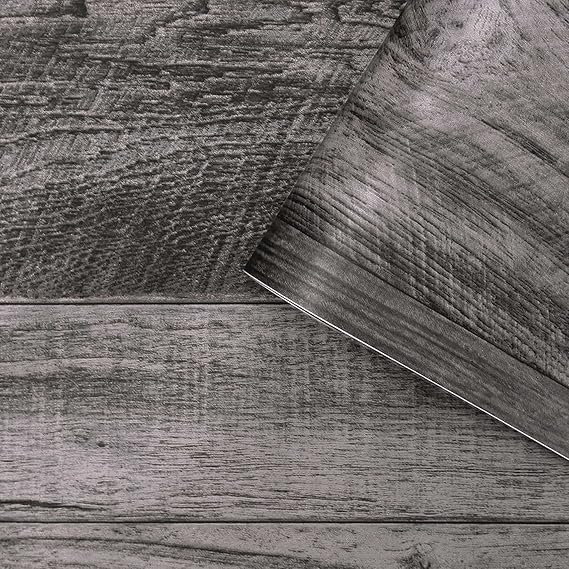 Grey Wood Peel and Stick Wallpaper, PrePasted Wall Paper, Self