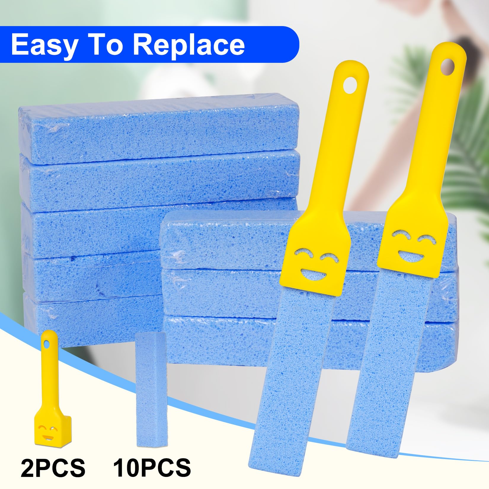 10 Pz Pietra Pomice per WC, Blocco Pietra Pulente Spazzole Bastone Naturale, Cleaning Block WC con 2 Maniglie per Pulizia di Piscine Bagno Cucina e Pumice Stone Cura dei Piedi