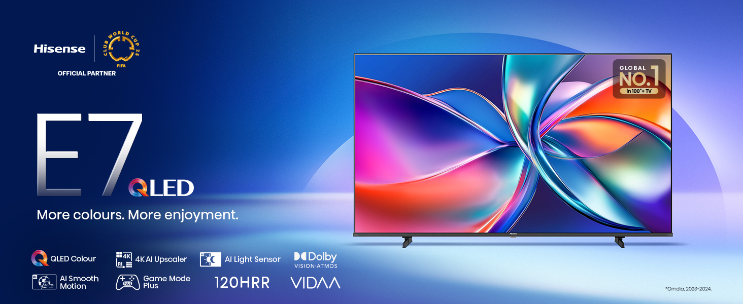 Hisense 108 cm (43 inches) E7Q Series 4K Ultra HD Smart QLED TV