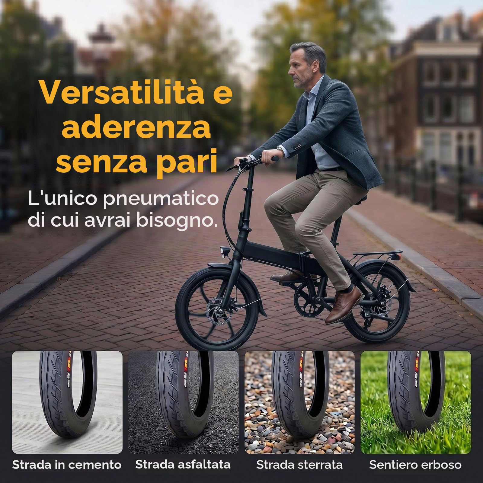2pcs 14x1.95 Pneumatico per Bici Elettrica | 14 1.95 Pneumatici Resistenti Alle Forature con Camera D'aria | Antiscivolo per Bici Pieghevole