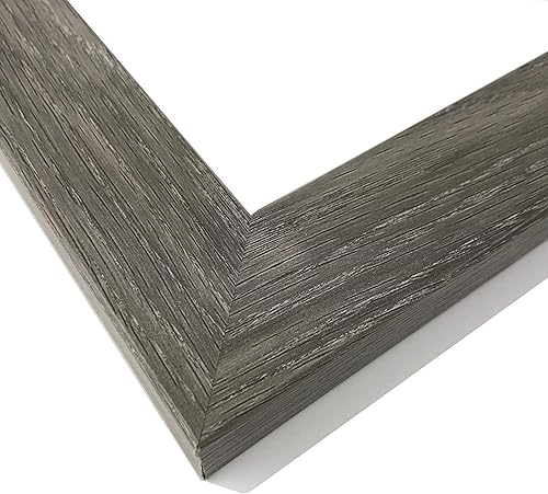 Miniatura 1 de US Art Marcos de 22 x 29 pulgadas, color gris rústico, plano, de 1.25 pulgadas, acabado liso envuelto de madera compuesta para decoración de pared,