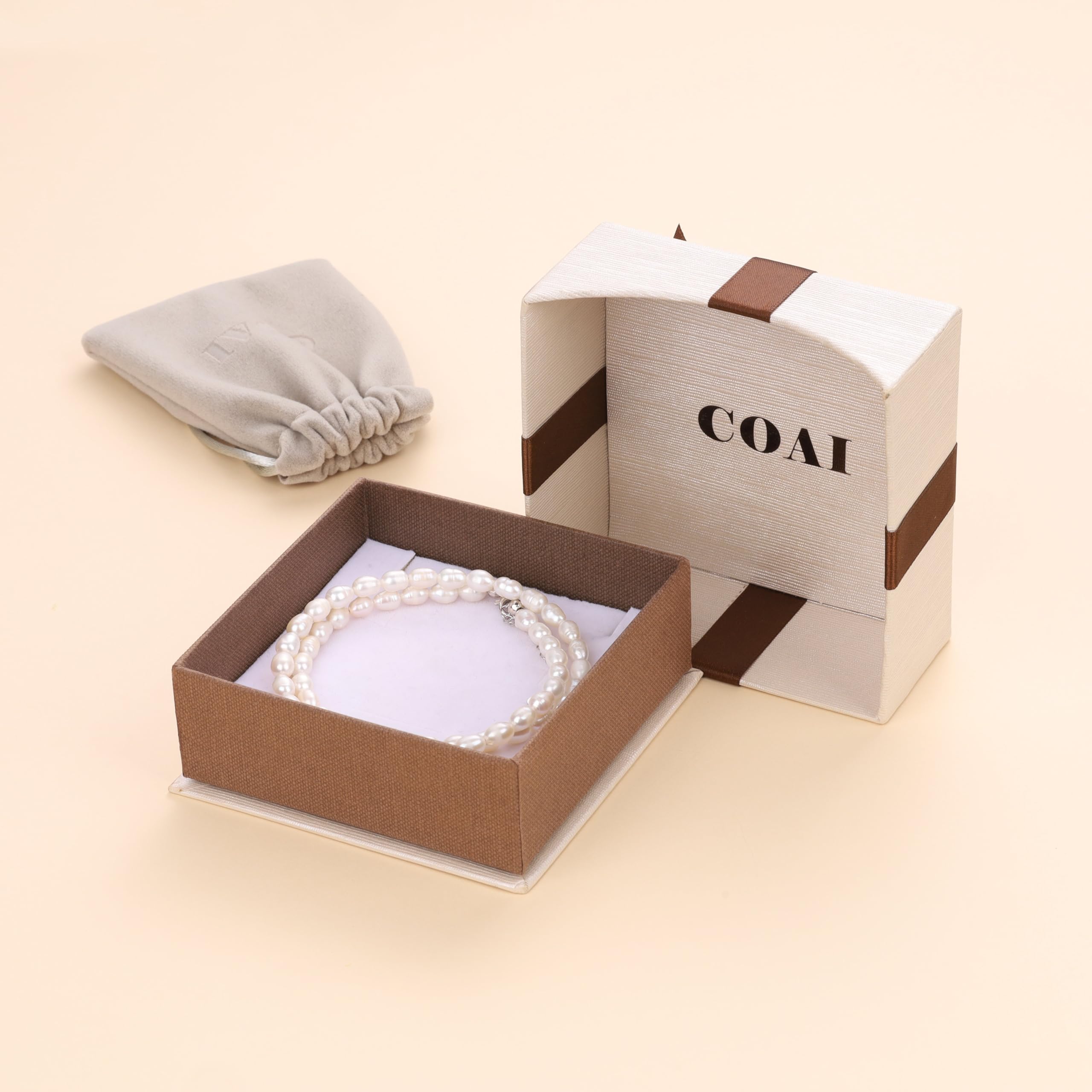 COAI Collar de Perlas para Mujer, Collar para Mujer con Perlas Cultivadas de Agua Dulce
