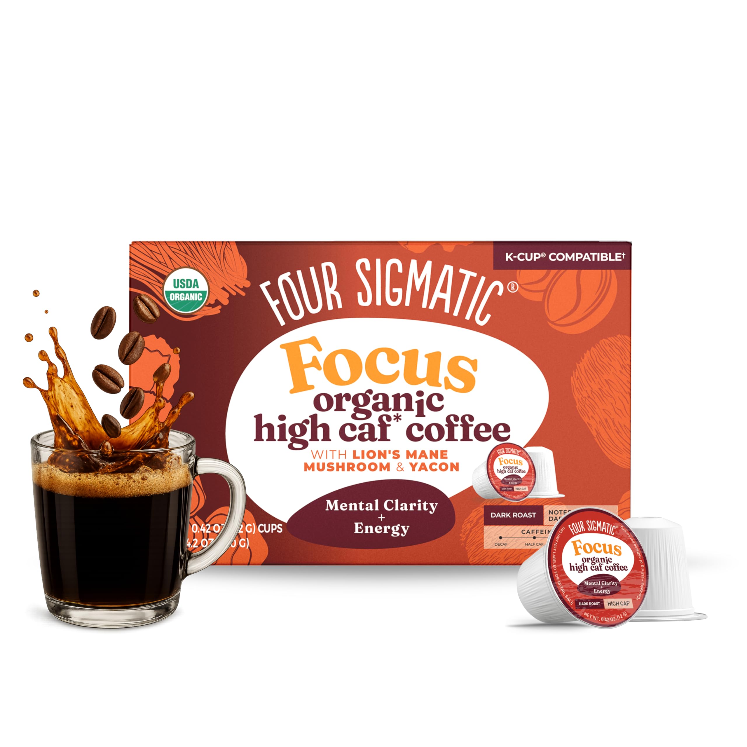 Amazon.com: Four Sigmatic High Caffeine Mushroom Coffee K-Cups