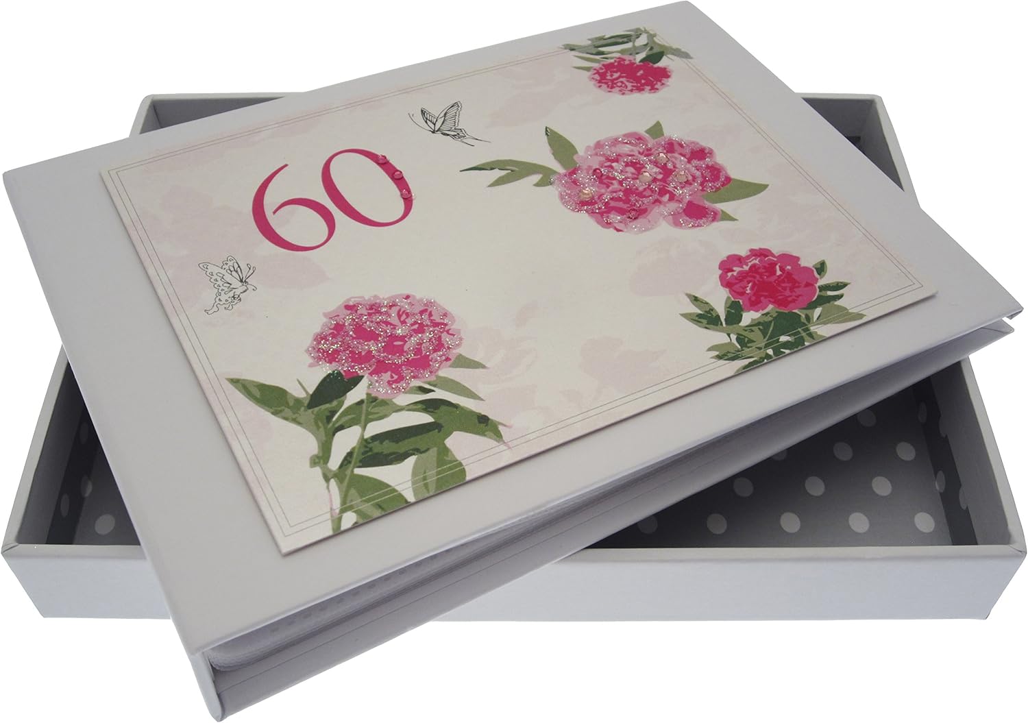 WHITE COTTON CARDS 60th Birthday, Tiny Album, English Roses