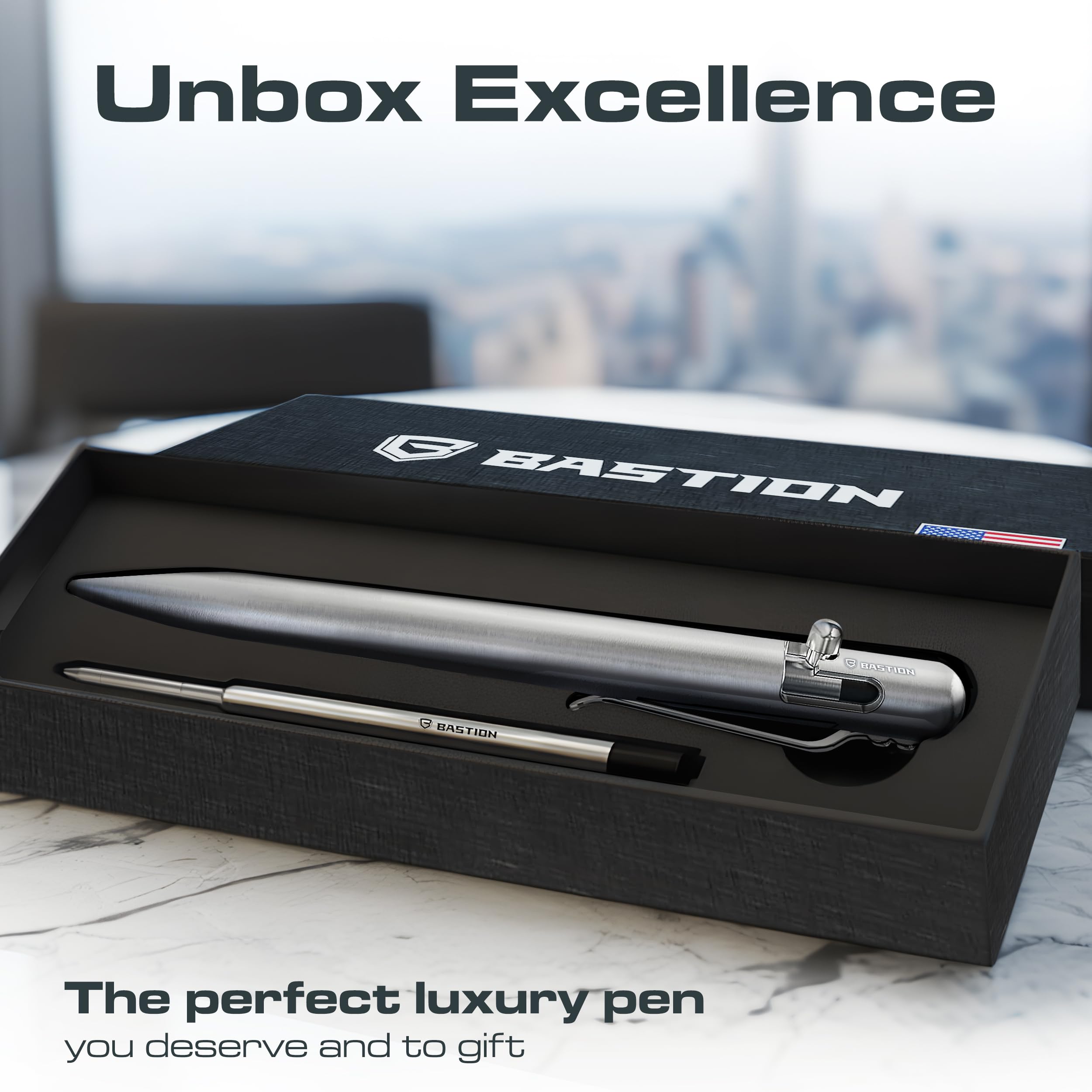 BASTION Titanium Bolt Action Pen - exclusive Hyperbolt ZeroSeam CNC Machined EDC Writing Tool Refillable Flagship Executive Gift — view 5