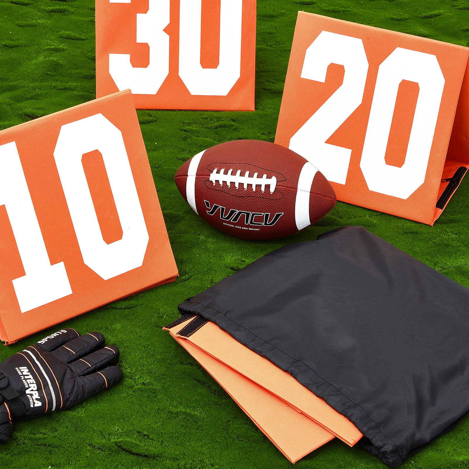 Set of 11 Football Yard Markers High Visibility Football Field Yard