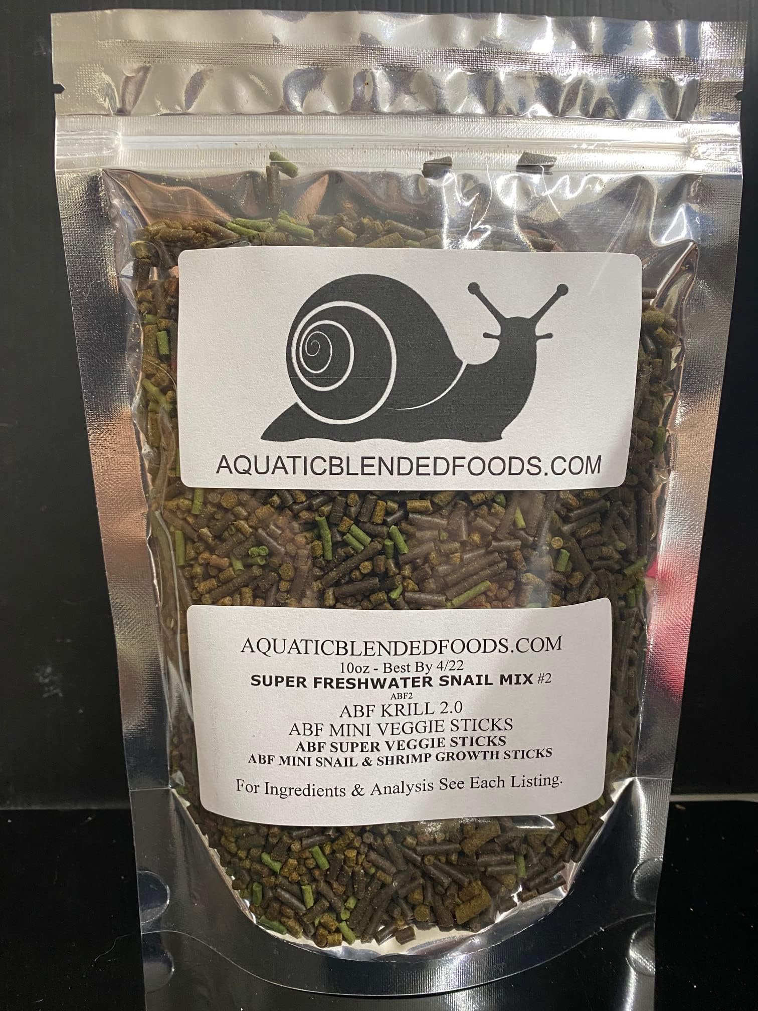 AQUATICBLENDEDFOODS Super Freshwater Snail Mix #2 - Snail,Shrimp,Fish & Crayfish Food (2oz)- ABF2