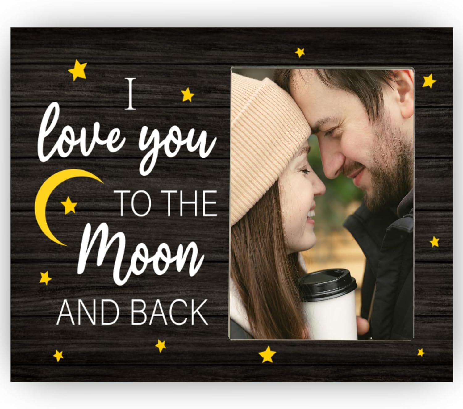 I Love You to the Moon and Back Picture Frame for Couple, Love Photo Frame Gift for Him Her, Wedding Gift for Husband Wife, 4x6 inch Photo