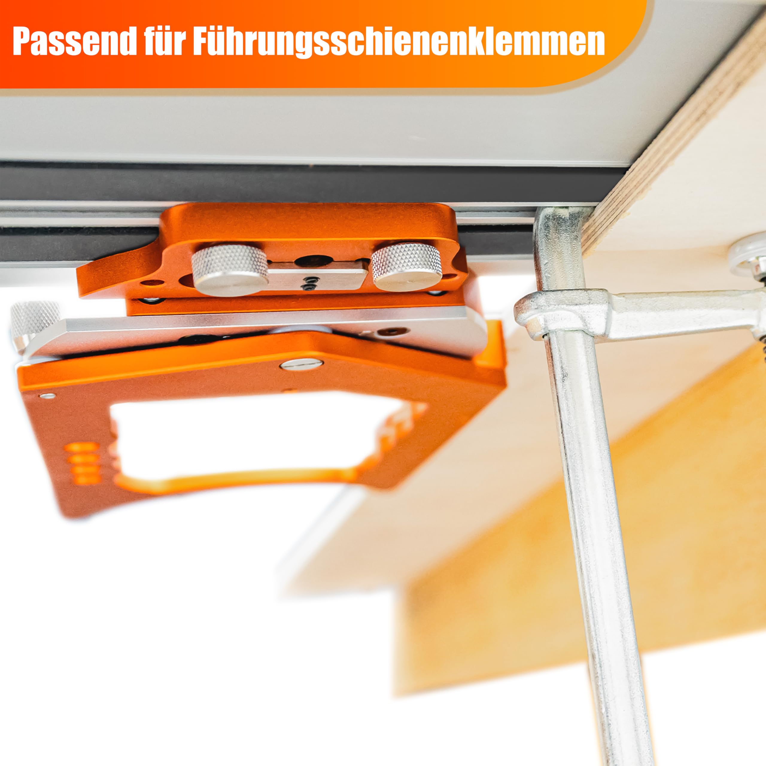 SpeTool Regulowany ogranicznik kątowy, kwadratowa szyna prowadząca, 9 kątów 0°-60°, szybki montaż, kompatybilna z Festool, Makita, Milwaukee, POWERTEC, WEN & Evolution