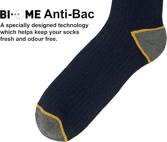 JCB - Mens Outdoor Activity Socks - Work Boot Socks - 3 Pack - Navy Mix - UK 6-8.5, EUR 39-43