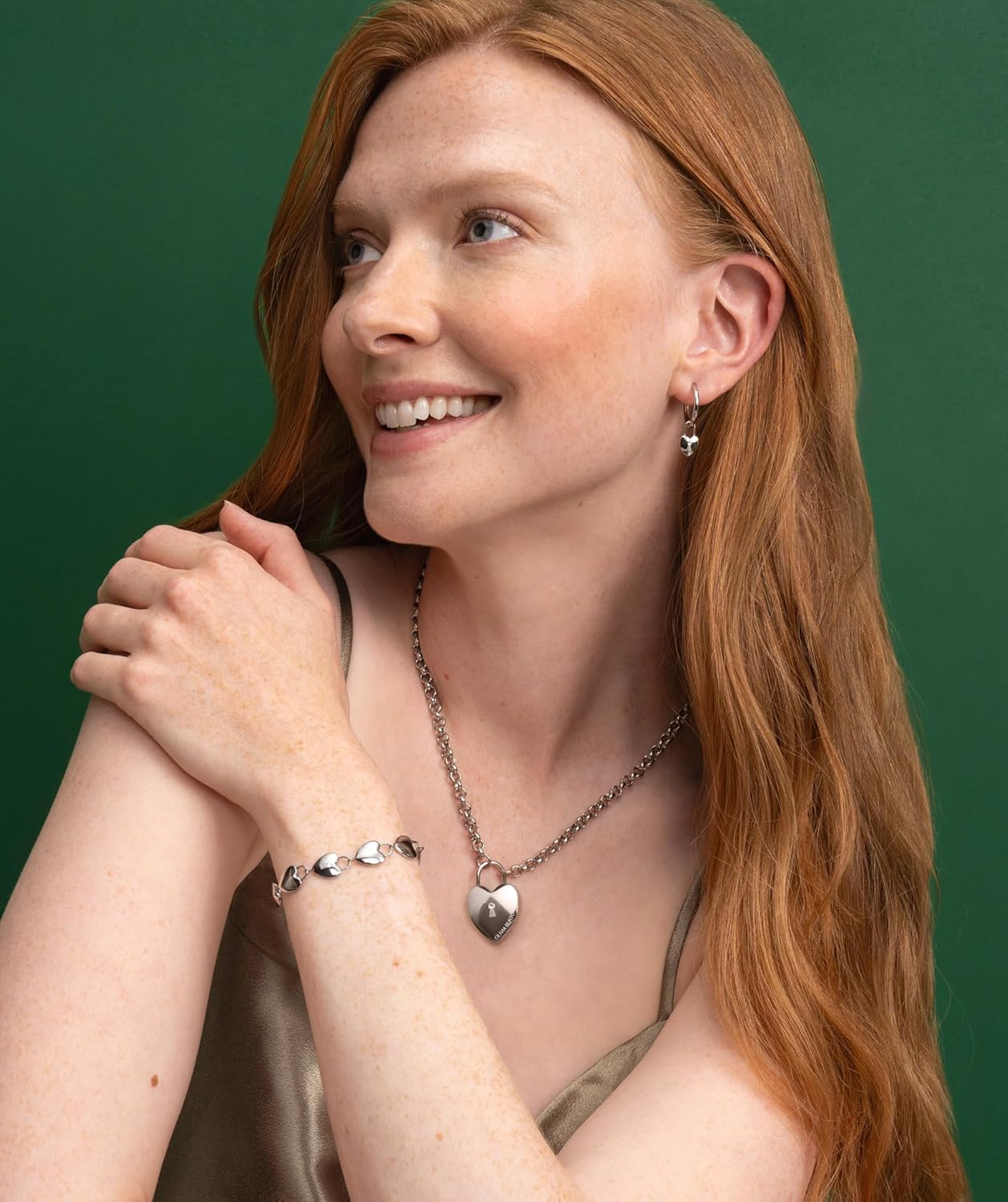 Olivia Burton Jewelry - Women's Classic Locked Heart Pendant Necklace - Stainless Steel, Hypoallergenic - Chunky Chain - Gift for Her - Image 5