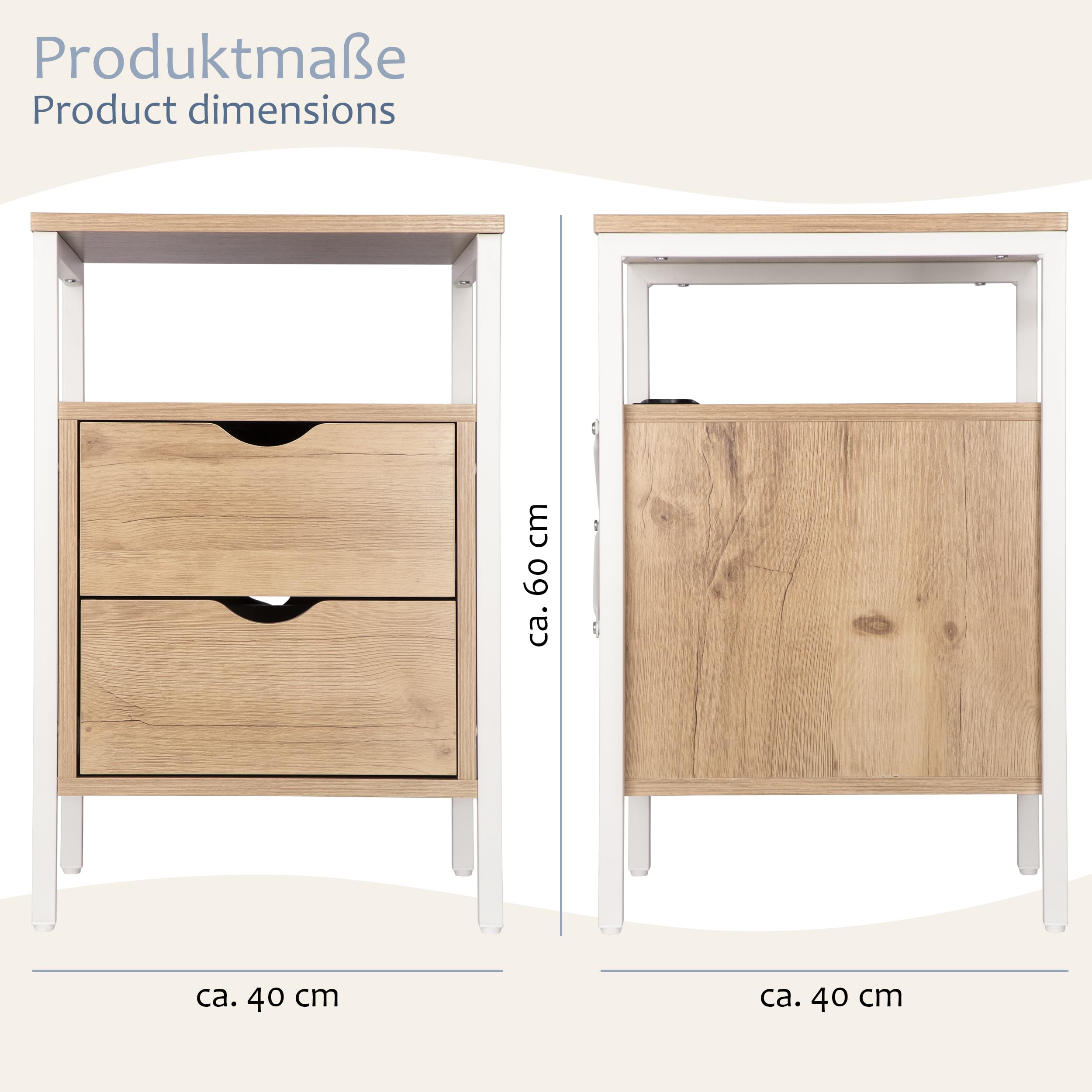 ONVAYA® Beistelltisch mit Steckdosen