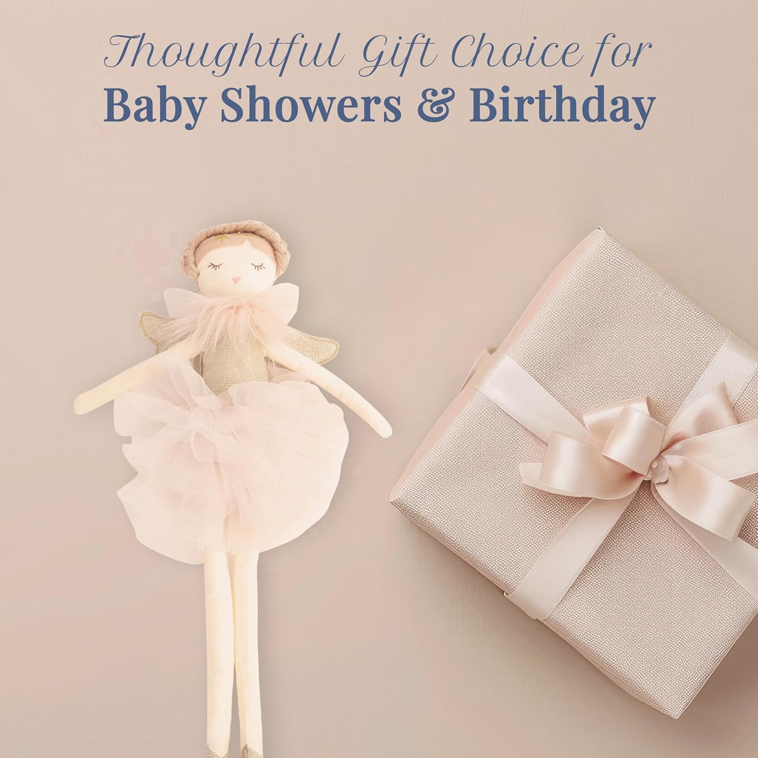 MON AMI Angel Stuffed Doll - 15", Soft Elegant Plush Doll for Little Girls, Use as Toy or Room Decor - Image 6