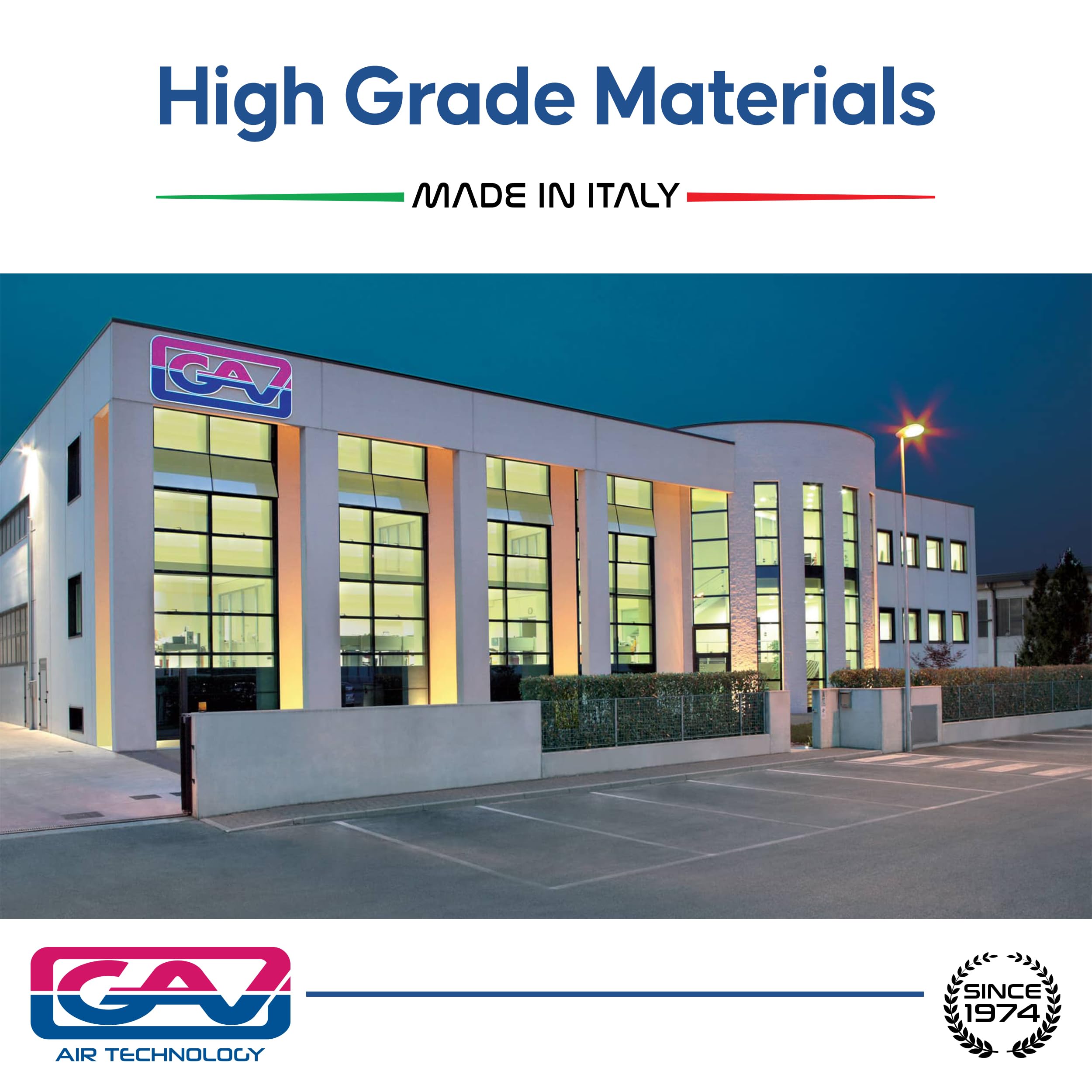 GAV Pistola Gonfiaggio Pneumatici Professionale Made in Italy con Manometro Pressione WIKA da 63mm per Pressione Gomme di Auto Moto Camion e Biciclette (63mm Standard BAR PSi)