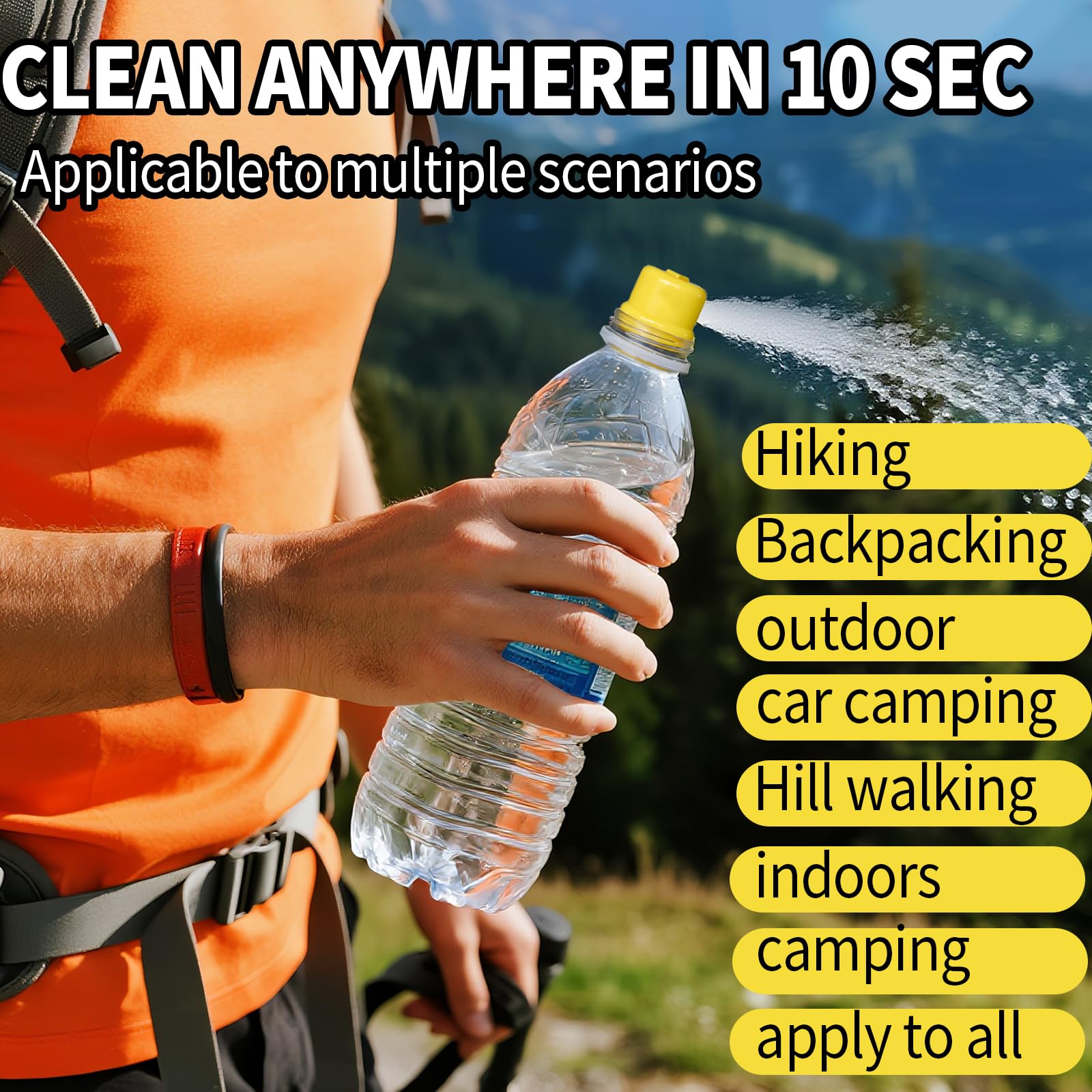 2PCS Portable Bidet for Travel Camping Backpacking - Universal Water Bottle Bidet for Backcountry Hiking with Adjustable Flow — view 2