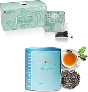 RIANTEA Organic Jasmine Green Tea Bags & Flavor Loose Leaf Organic Black Tea with Hibiscus Apple Orange Peel Blueberry Ros...