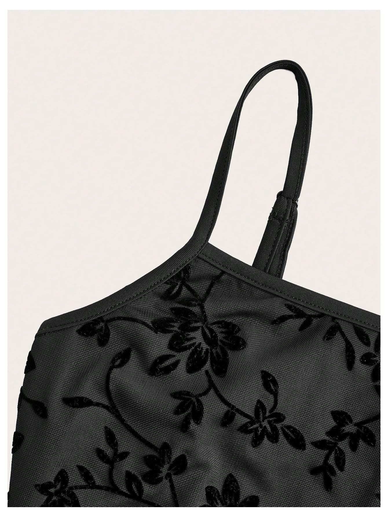 Milumia Women's Vintage 90s Mini Dress Spaghetti Strap Boho Mesh Short Dresses