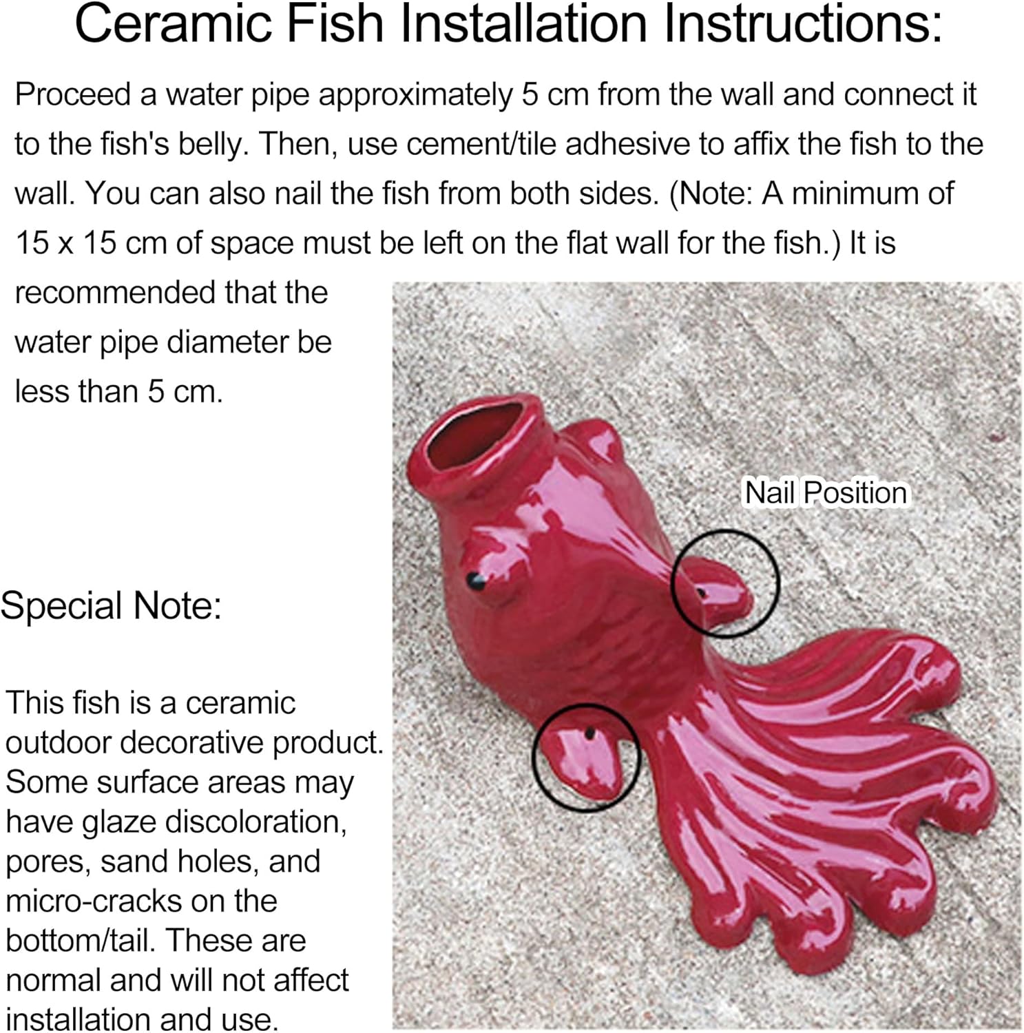 Ceramic Koi Fish Pond Spitter – Outdoor Water Fountain Decoration for Garden, Patio, Balcony, Koi Ponds – Symbol of Luck & Prosperity(Gray)