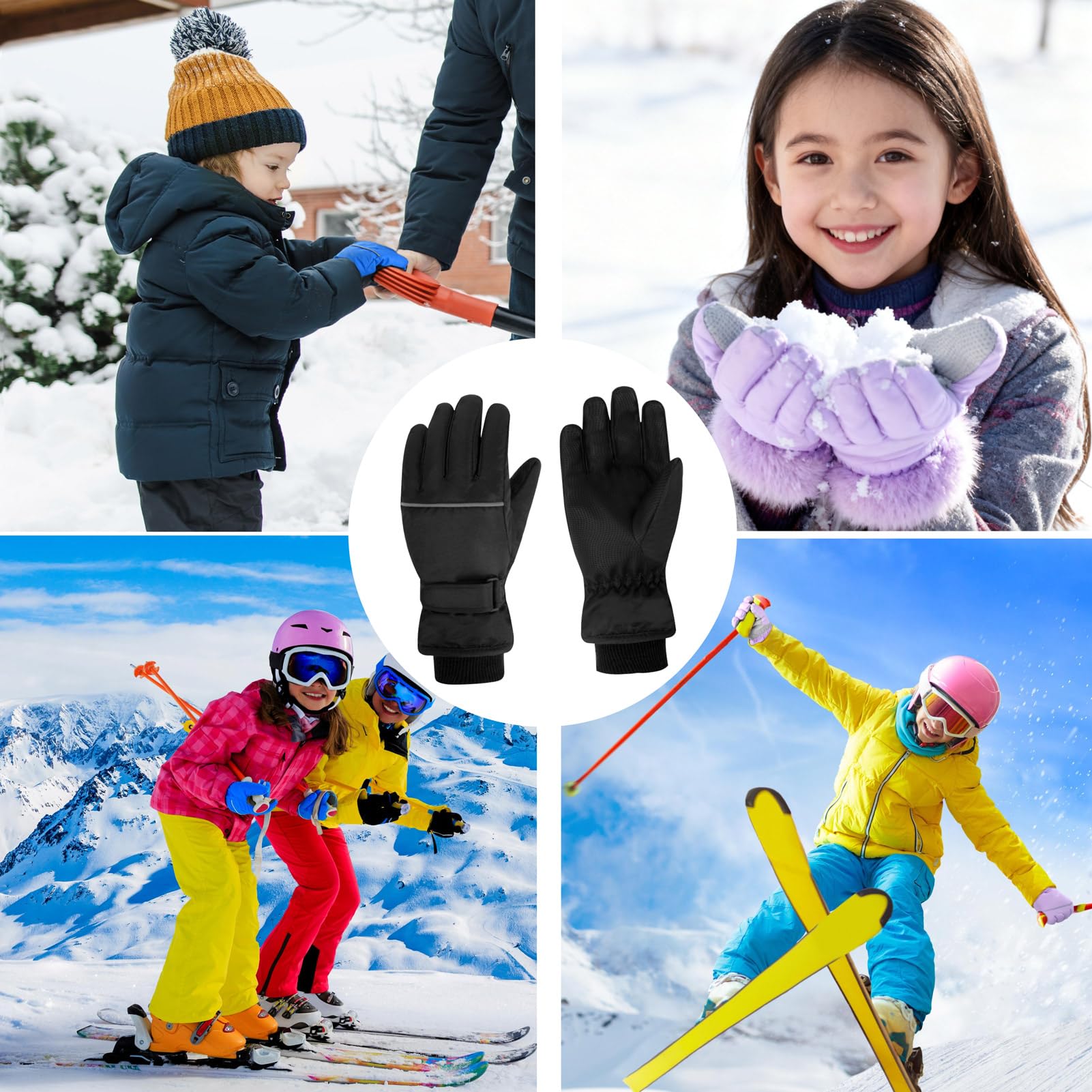 Azarxis Guanti da Neve per Bambini, Sci, Bambino, Blu