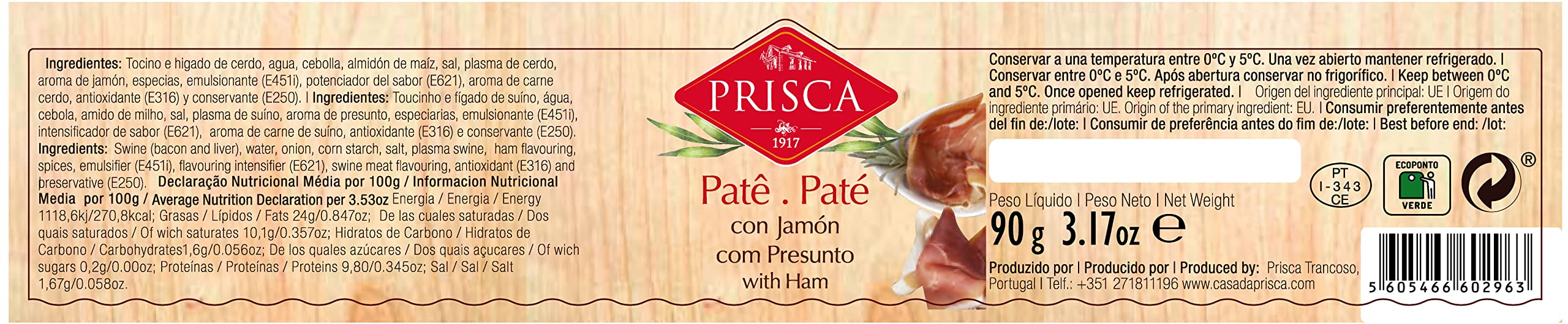 Surtido de Patés 6×90g con Vino de Oporto, Jamón y Queso de Cabra